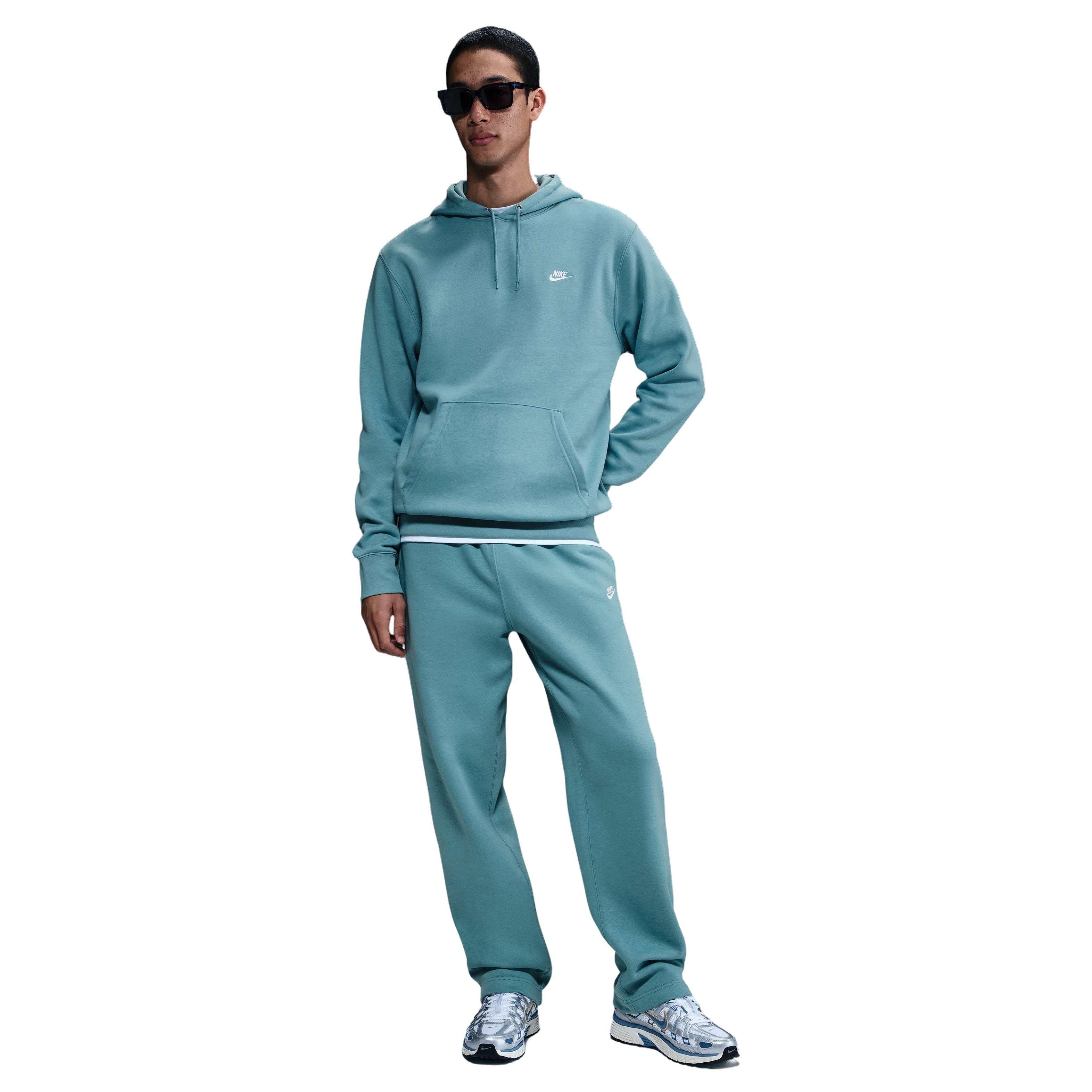 Nike Men's Club Pullover Fleece Hoodie - TURQUOISE Thumbnail View 4