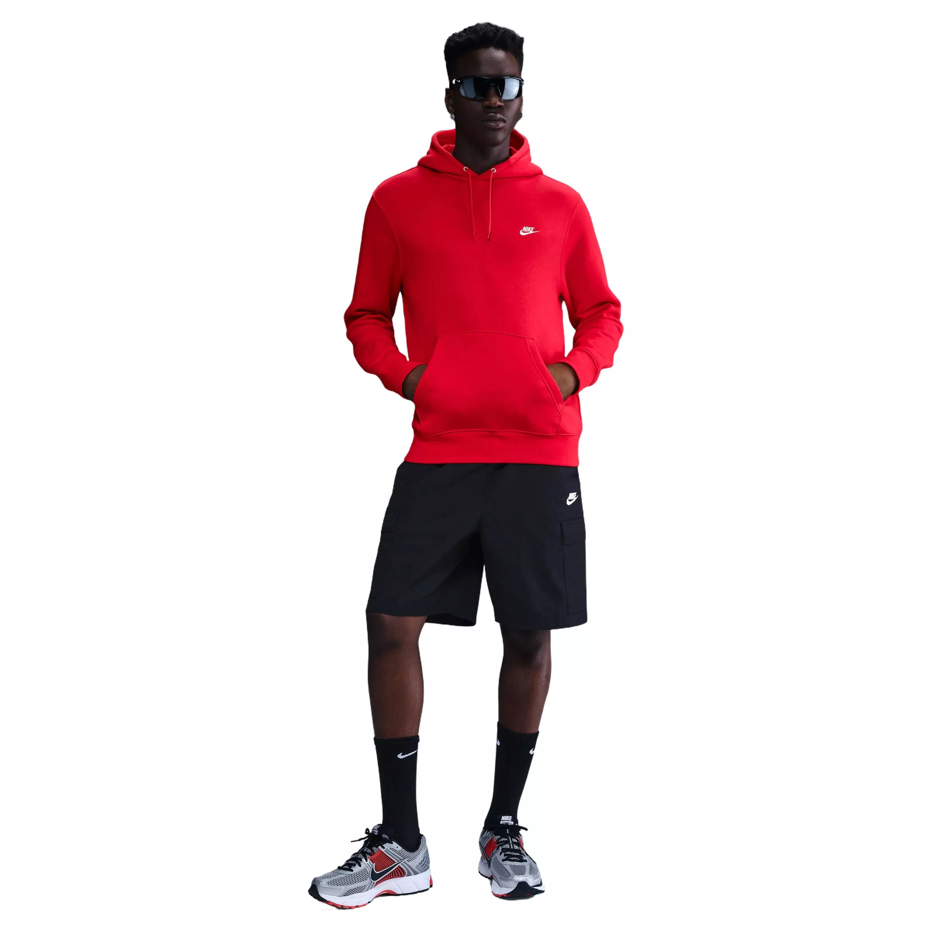 Nike Men's Club Pullover Fleece Hoodie - RED