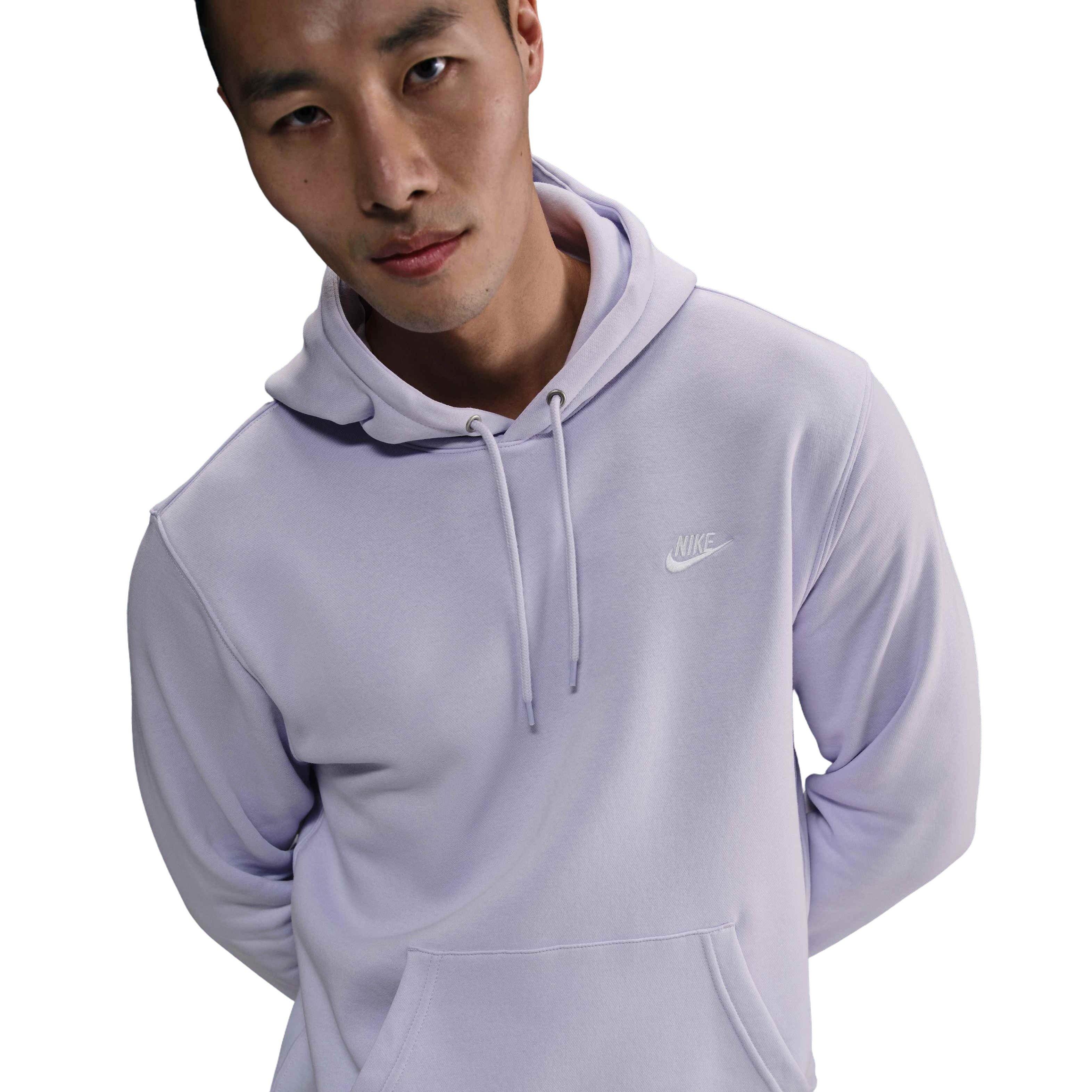 Nike Men's Club Pullover Fleece Hoodie - PURPLE Thumbnail View 1