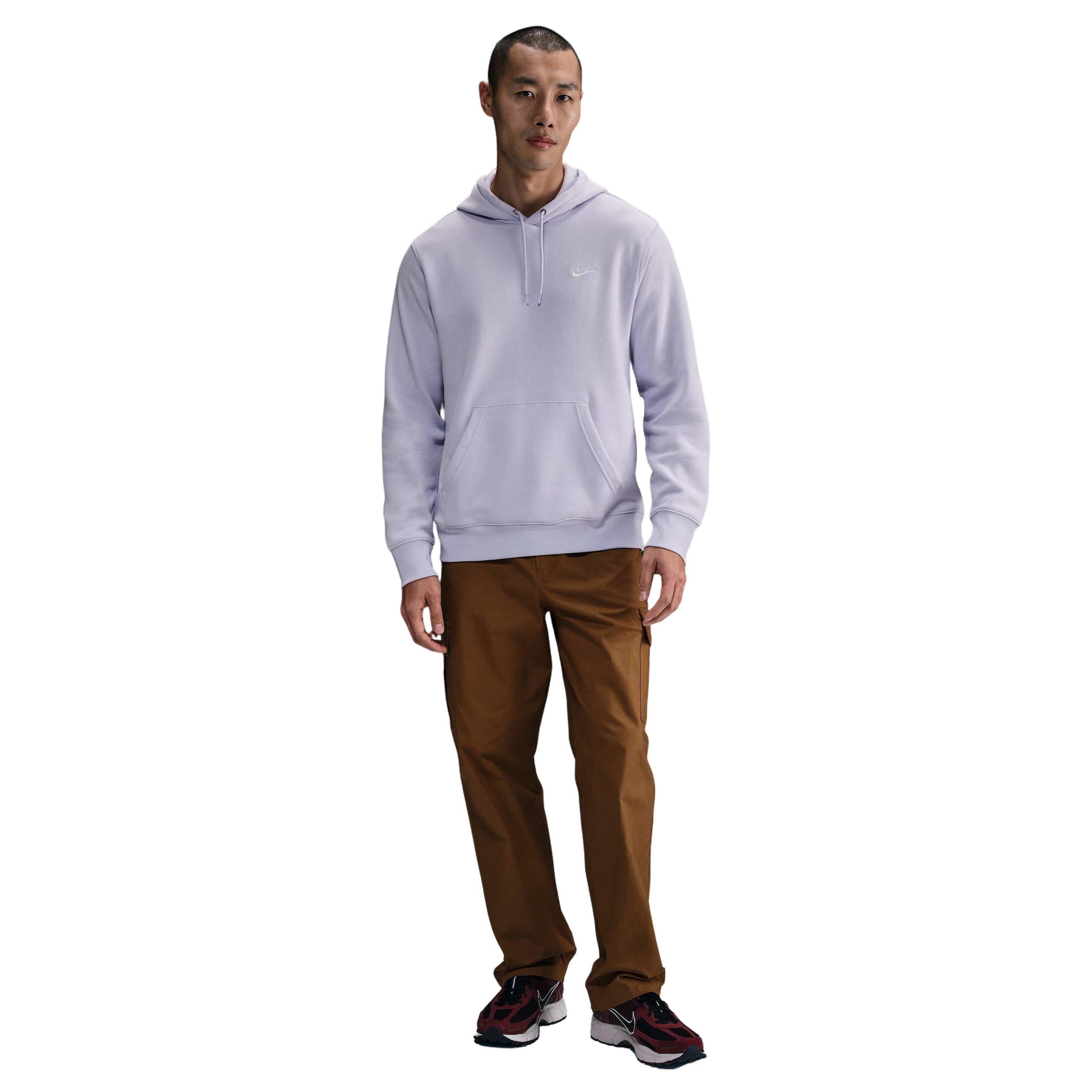 Nike Men's Club Pullover Fleece Hoodie - PURPLE Thumbnail View 4