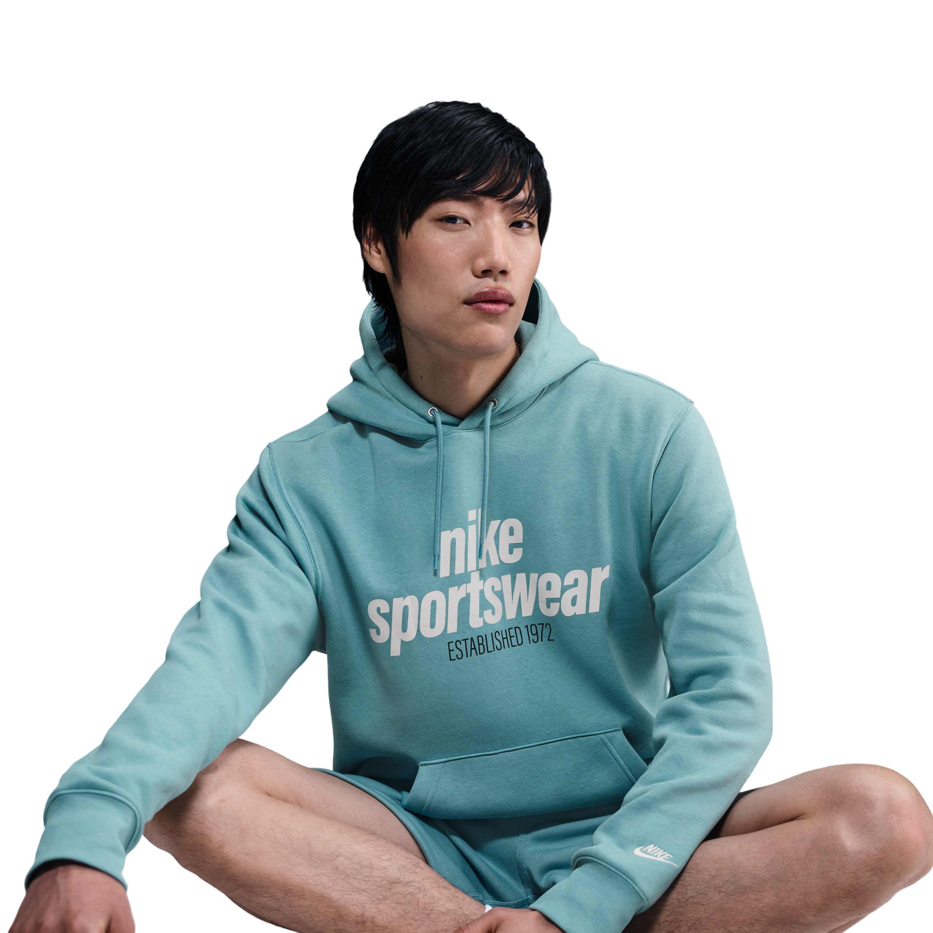 Nike Men's Sportswear Club BB Pullover Graphic Hoodie - TURQUOISE  Thumbnail View 3