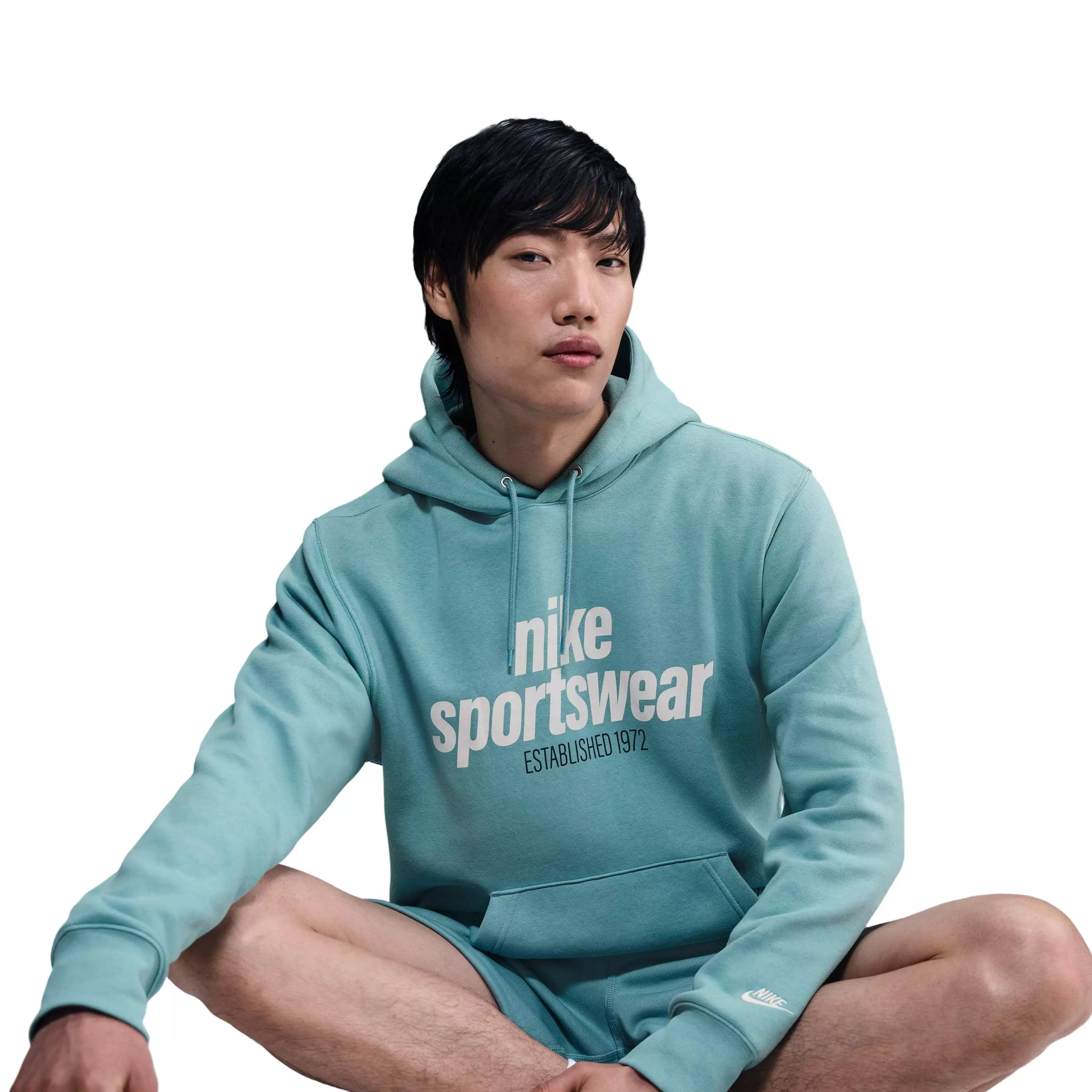 Nike Men's Sportswear Club BB Pullover Graphic Hoodie - TURQUOISE 