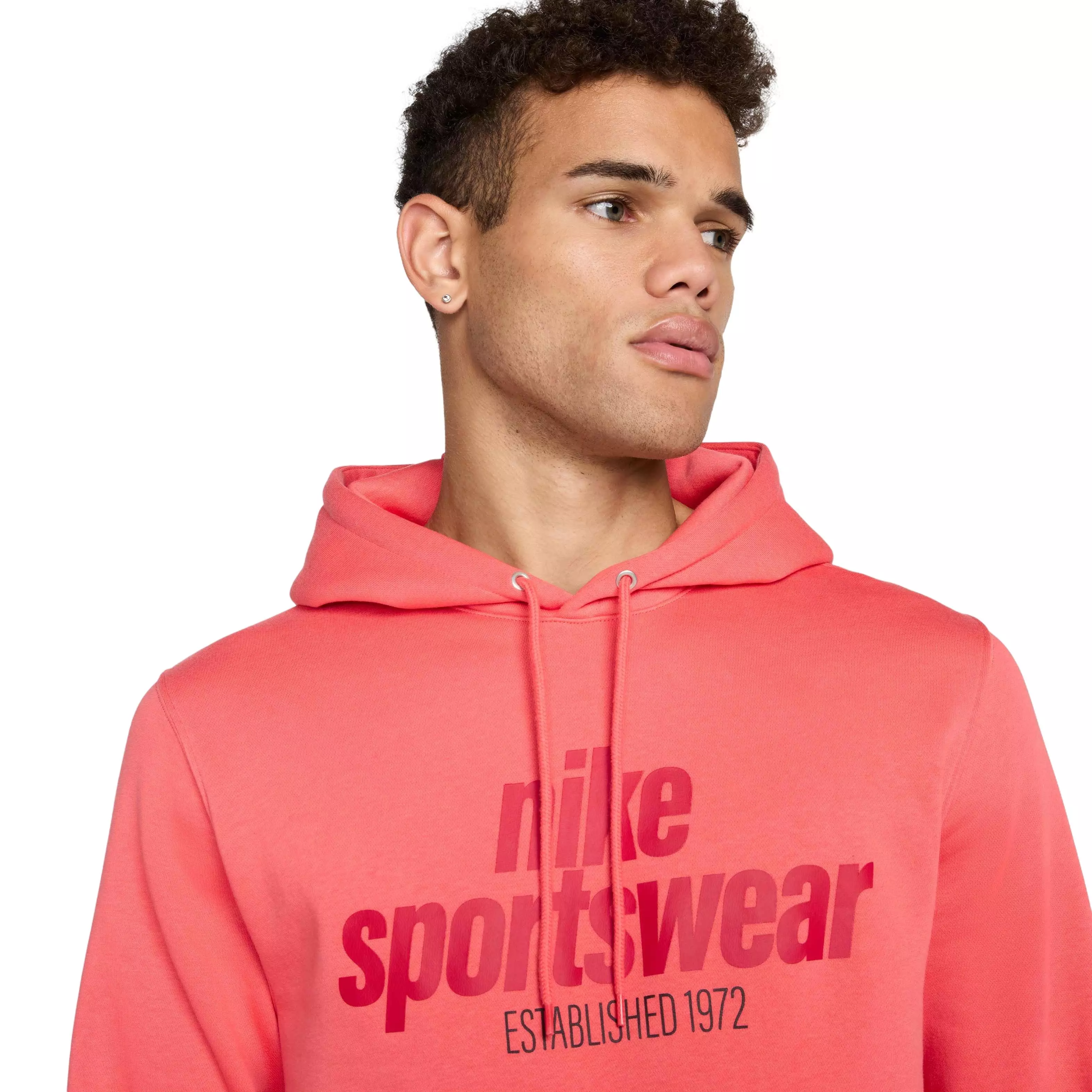 Nike Men's Sportswear Club BB Pullover Graphic Hoodie - ORANGE