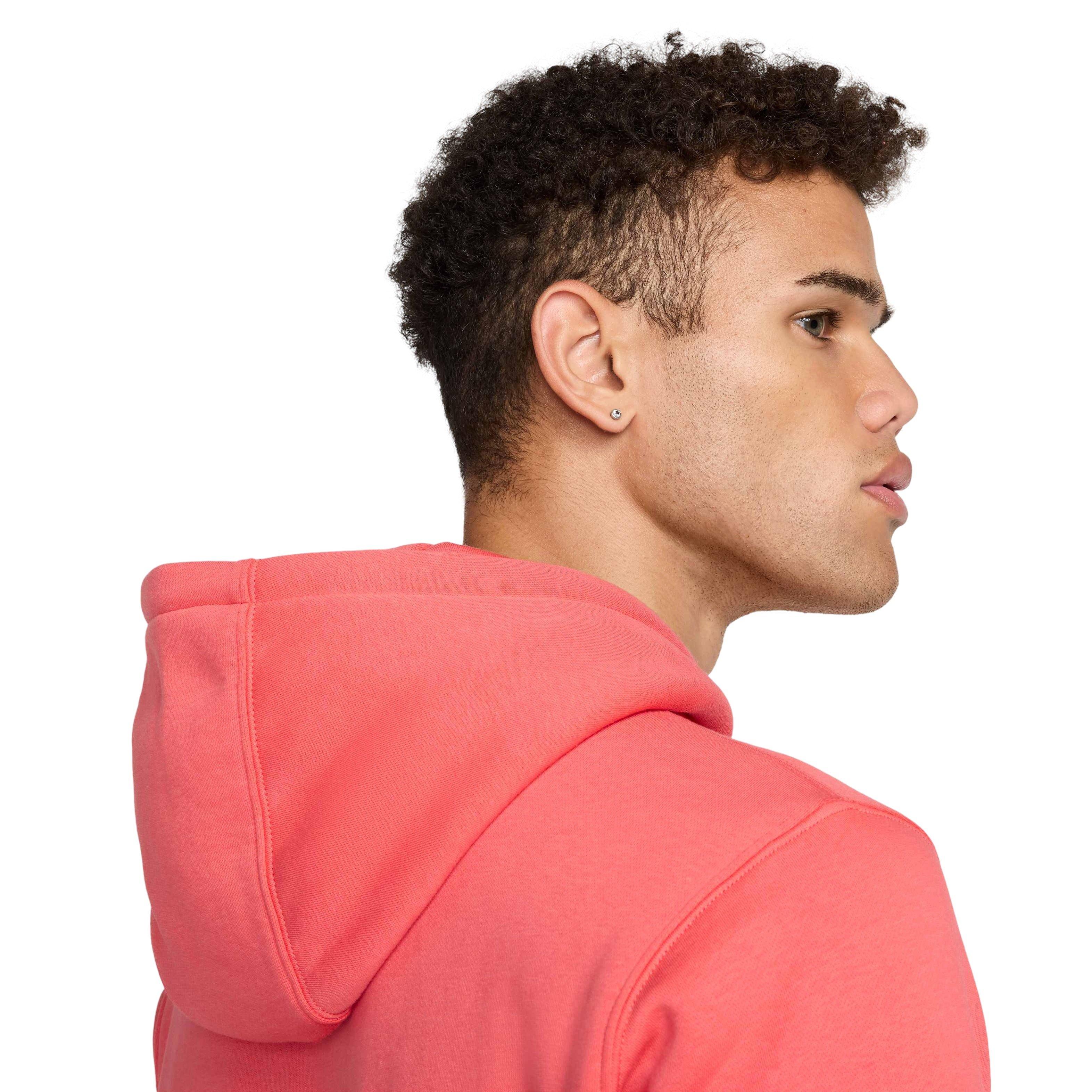 Nike Men's Sportswear Club BB Pullover Graphic Hoodie - ORANGE Thumbnail View 5