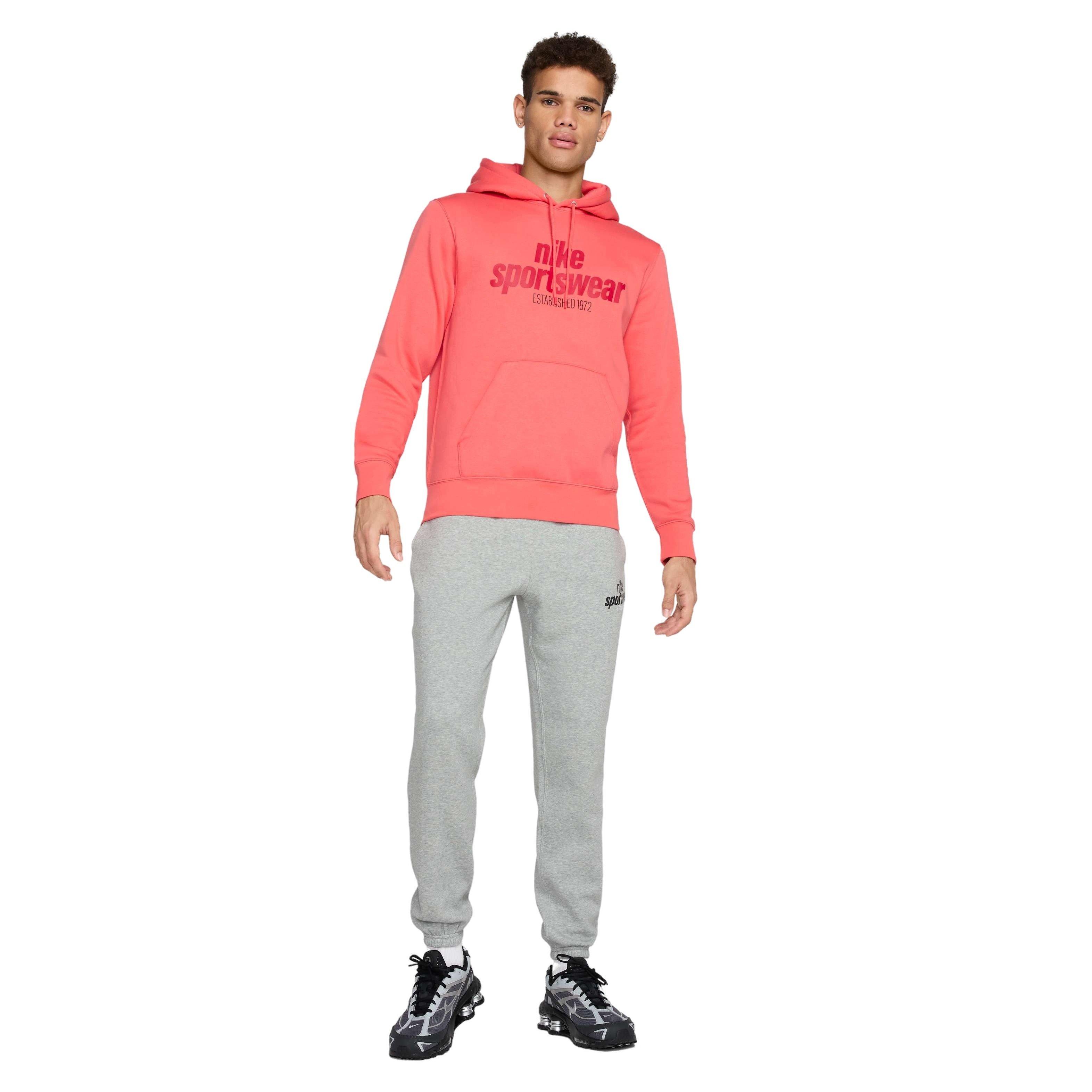 Nike Men's Sportswear Club BB Pullover Graphic Hoodie - ORANGE Thumbnail View 6