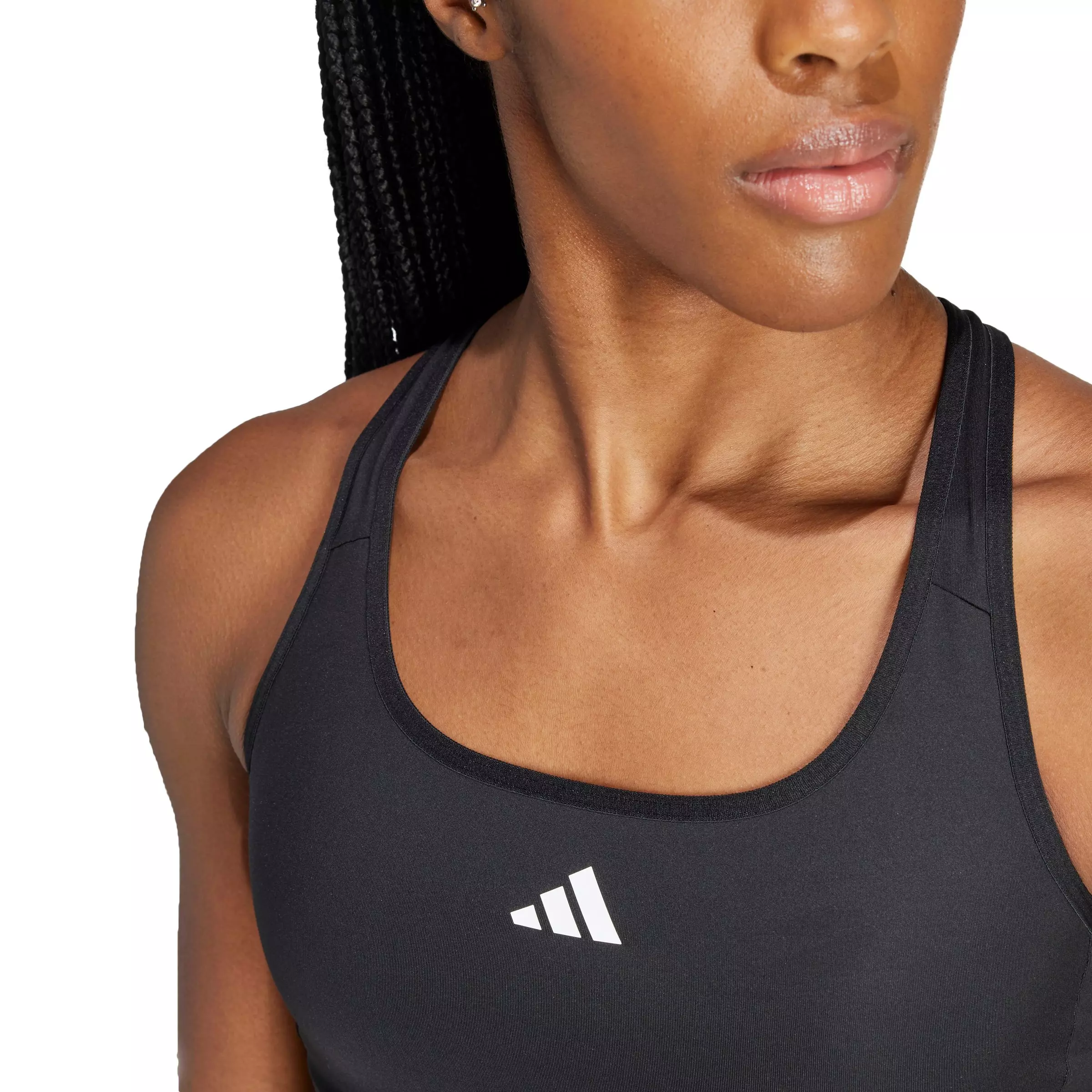 adidas Women's Medium Support TECHFIT Bra - Black - BLACK
