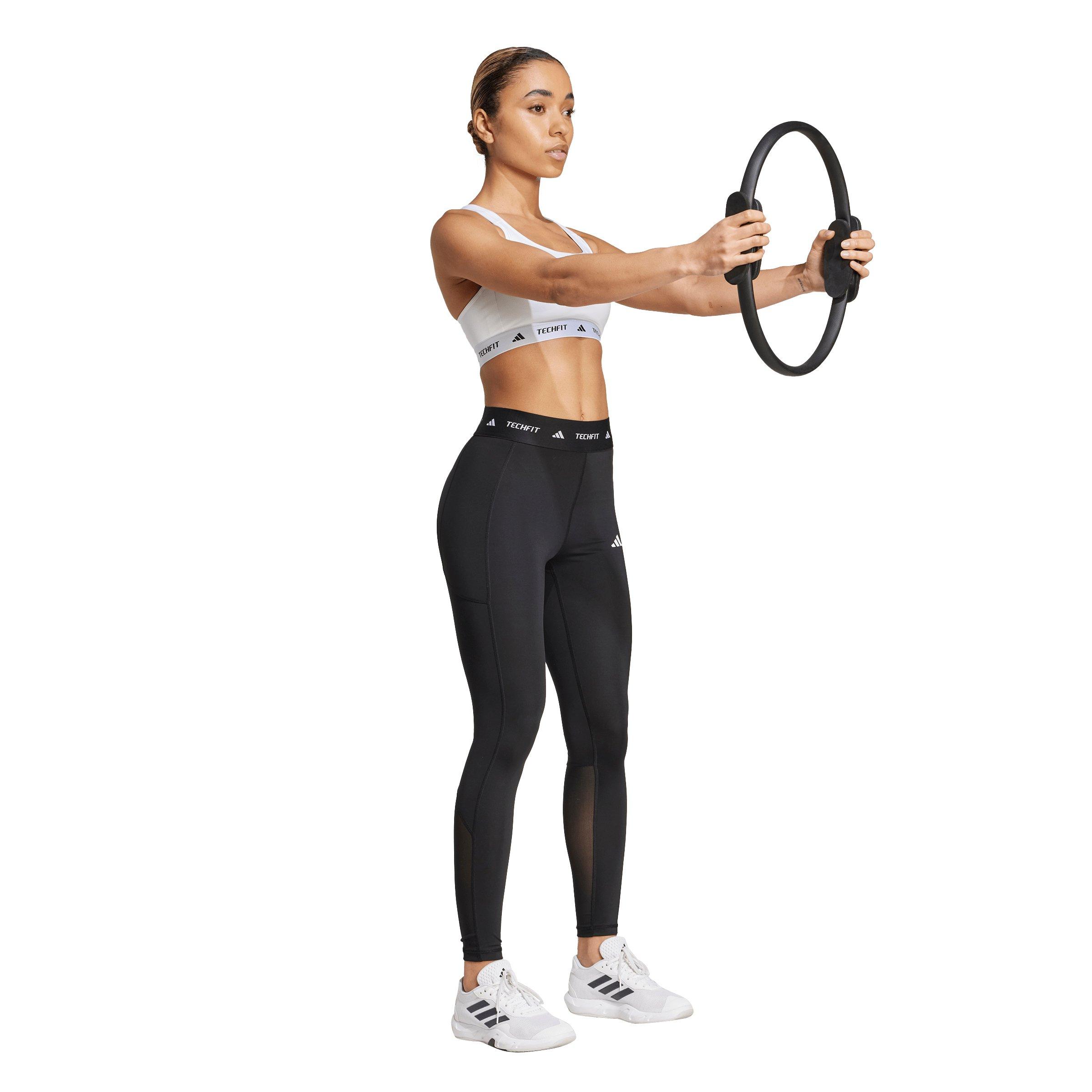 adidas Women's Medium Support TECHFIT Bra - White - WHITE Thumbnail View 5