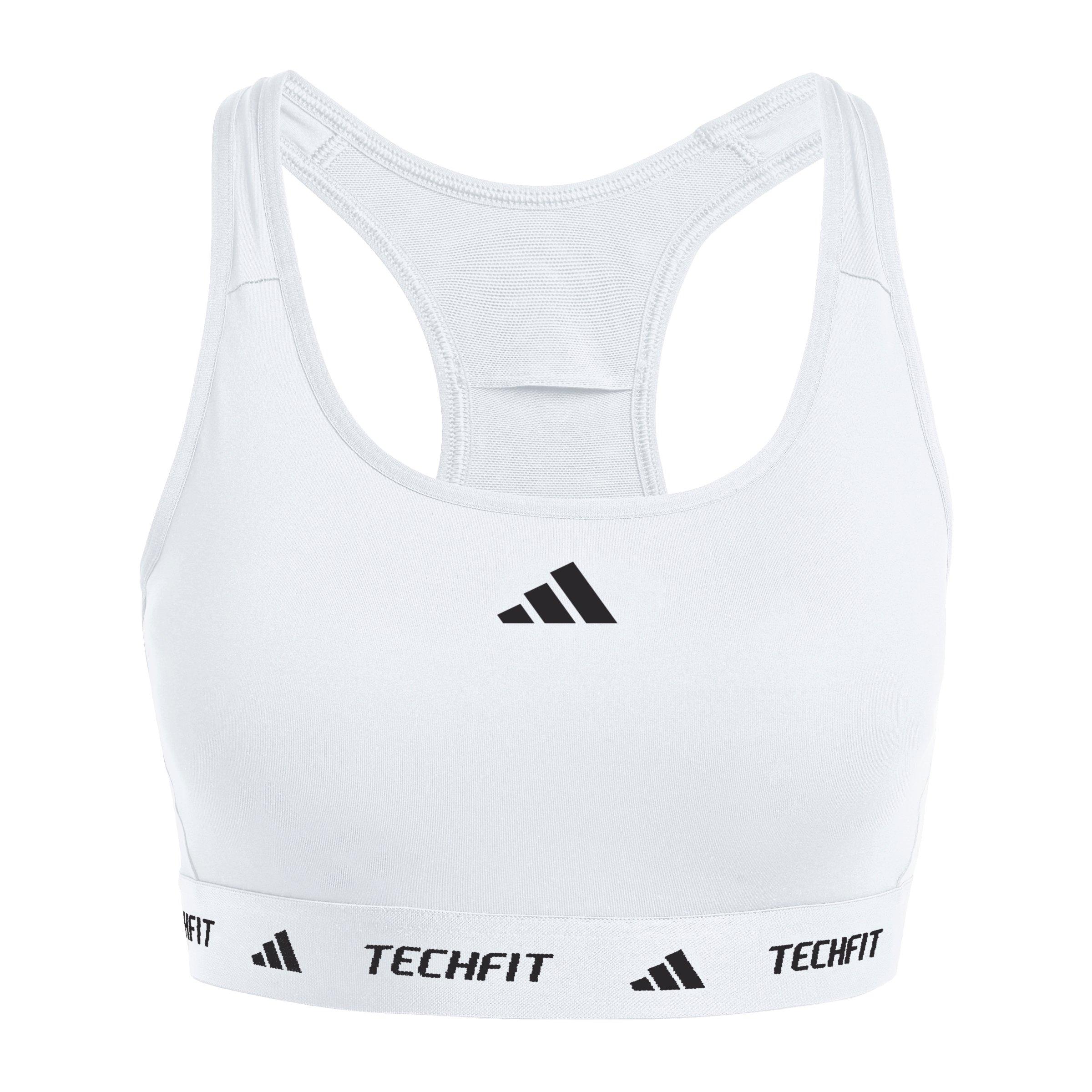 adidas Women's Medium Support TECHFIT Bra - White - WHITE Thumbnail View 6