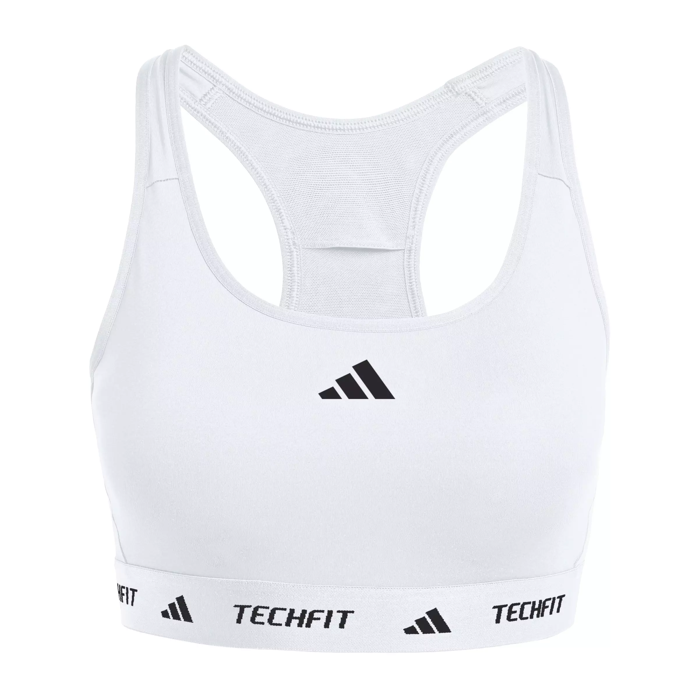 adidas Women's Medium Support TECHFIT Bra - White - WHITE