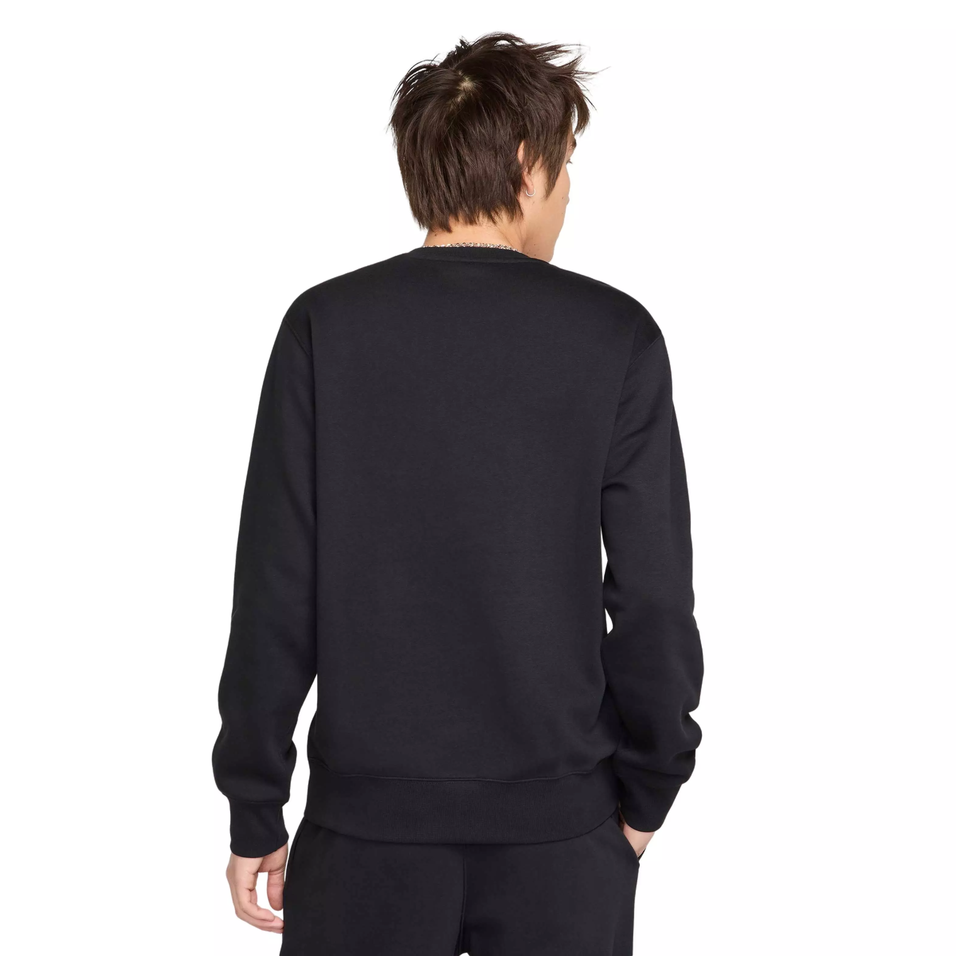 Nike Men's Club Brushed Fleece Crewneck Sweatshirt - BLACK