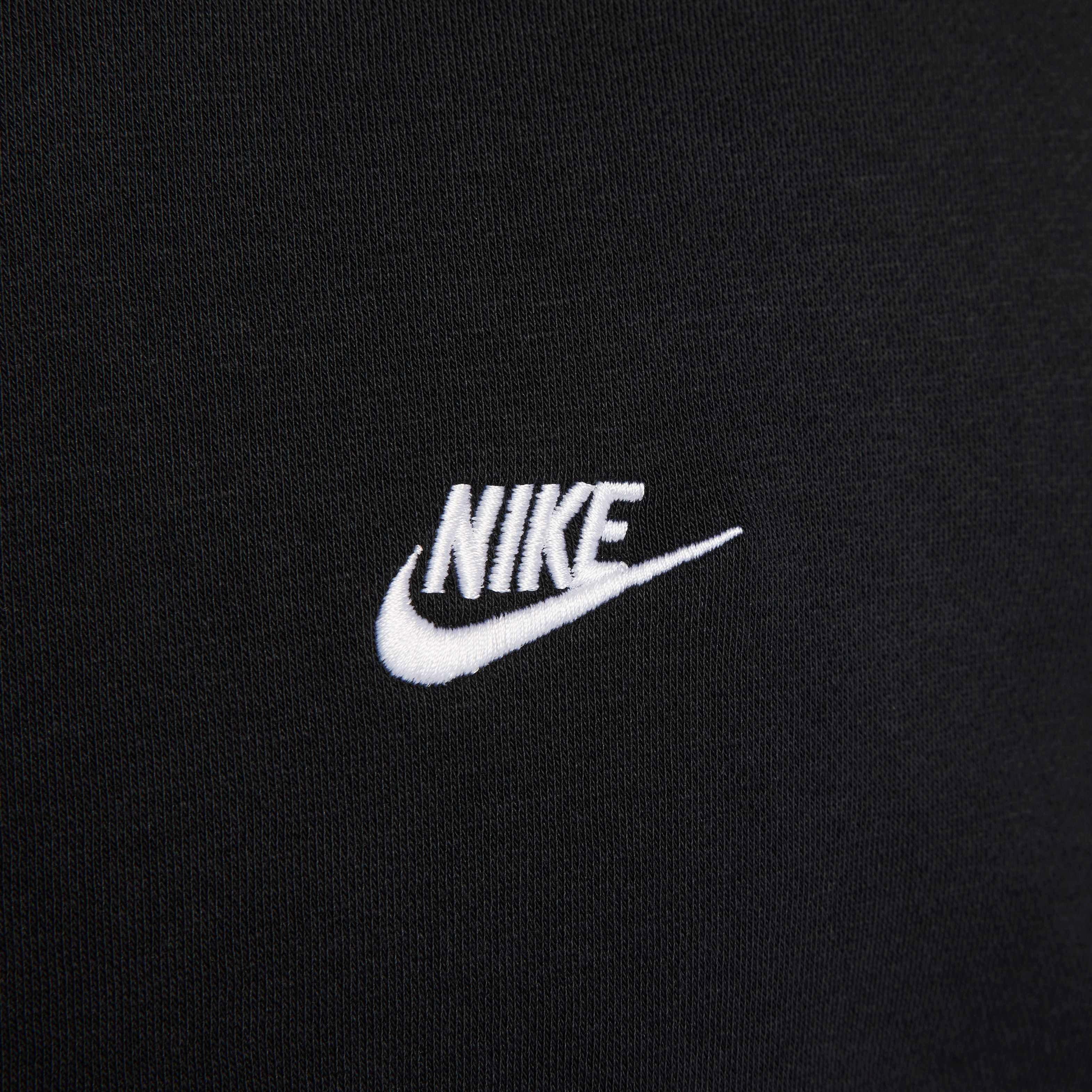 Nike Men's Club Brushed Fleece Crewneck Sweatshirt - BLACK Thumbnail View 4