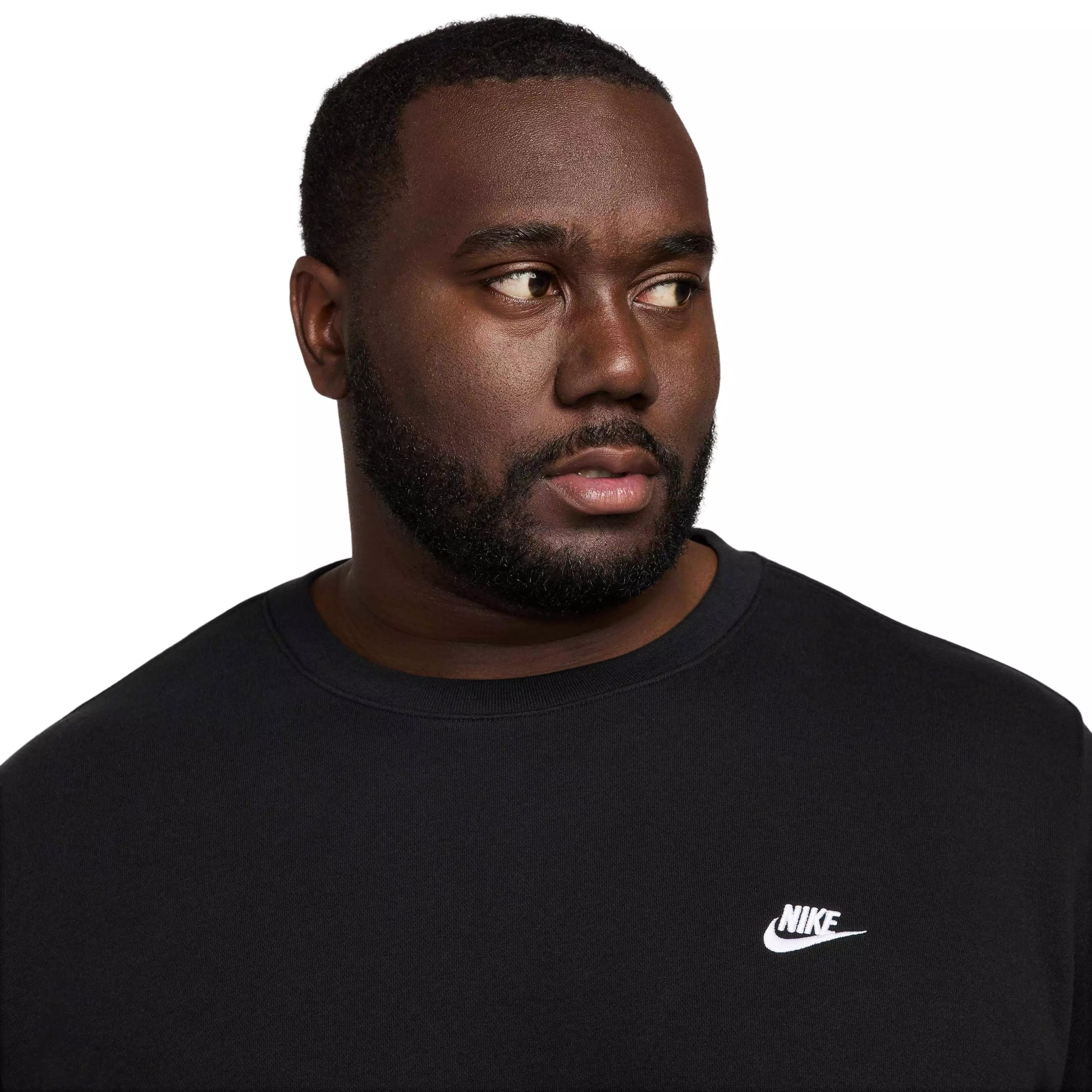 Nike Men's Club Brushed Fleece Crewneck Sweatshirt - BLACK