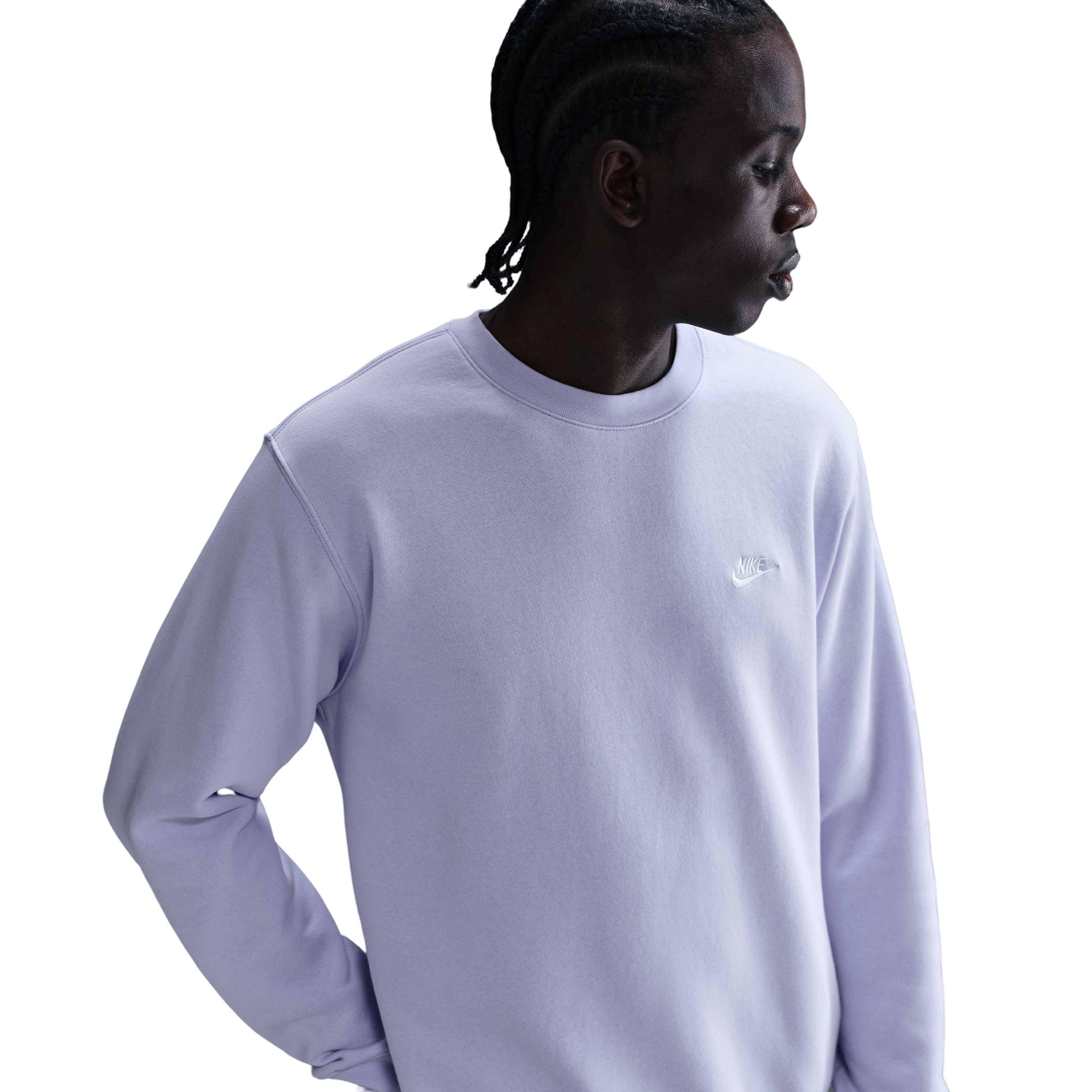 Nike Men's Club Brushed Fleece Crewneck Sweatshirt - PURPLE Thumbnail View 1