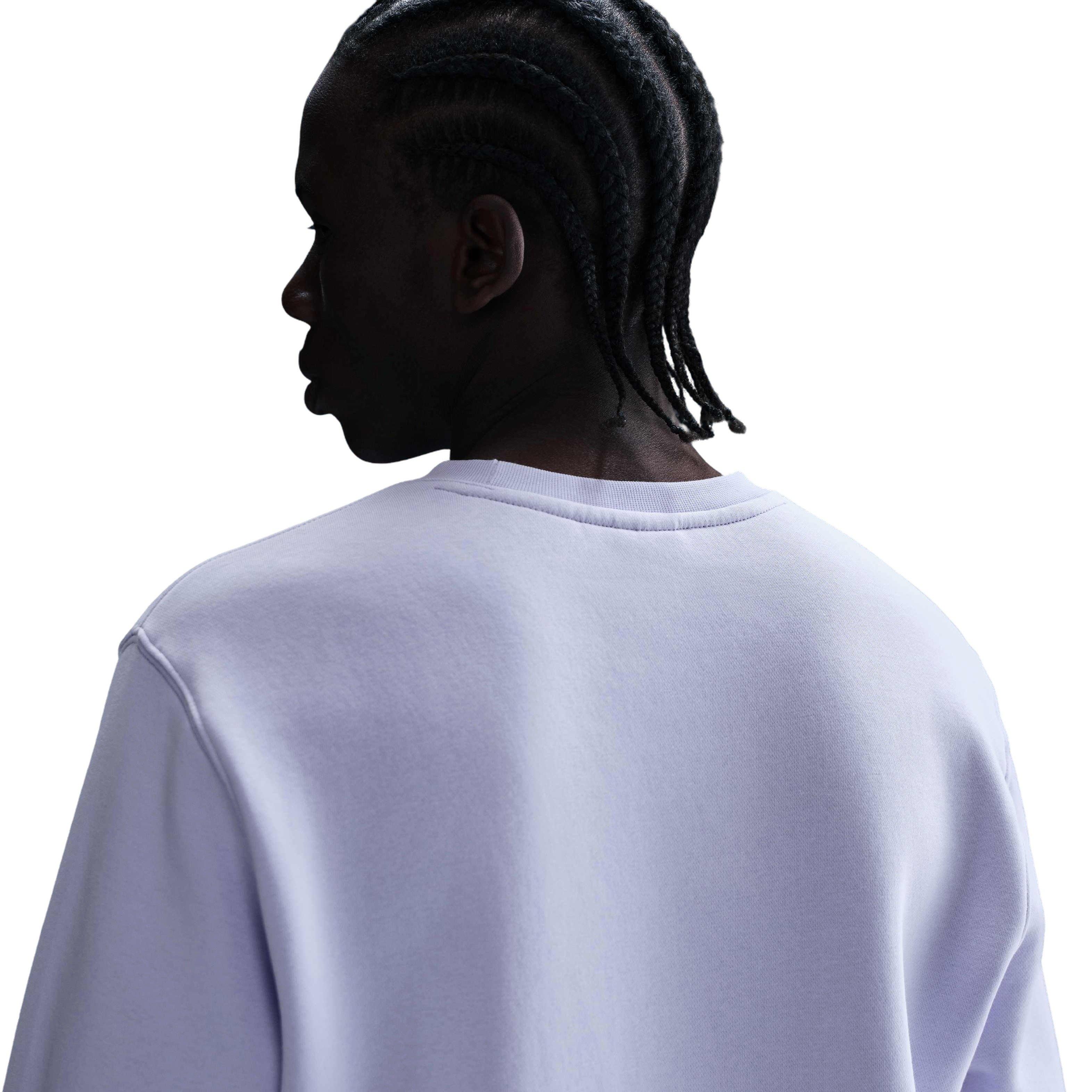 Nike Men's Club Brushed Fleece Crewneck Sweatshirt - PURPLE Thumbnail View 2