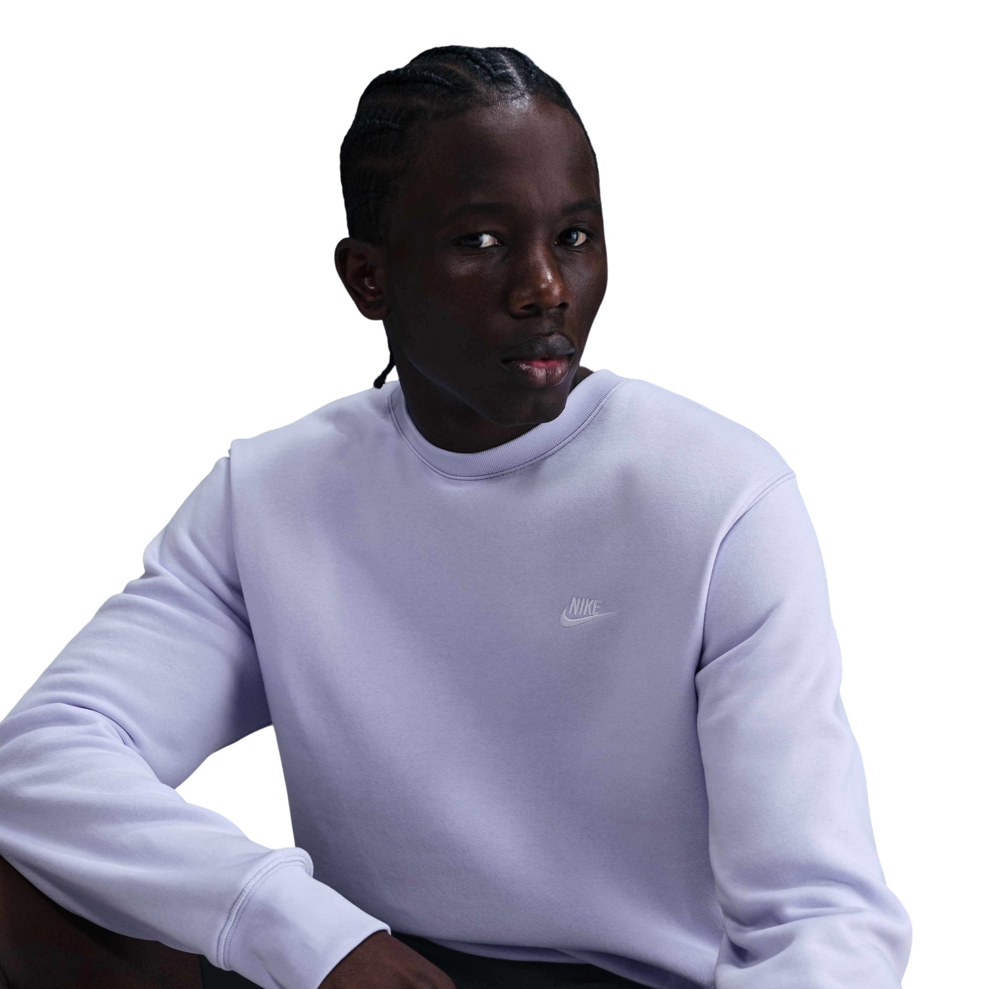 Nike Men's Club Brushed Fleece Crewneck Sweatshirt - PURPLE Thumbnail View 3