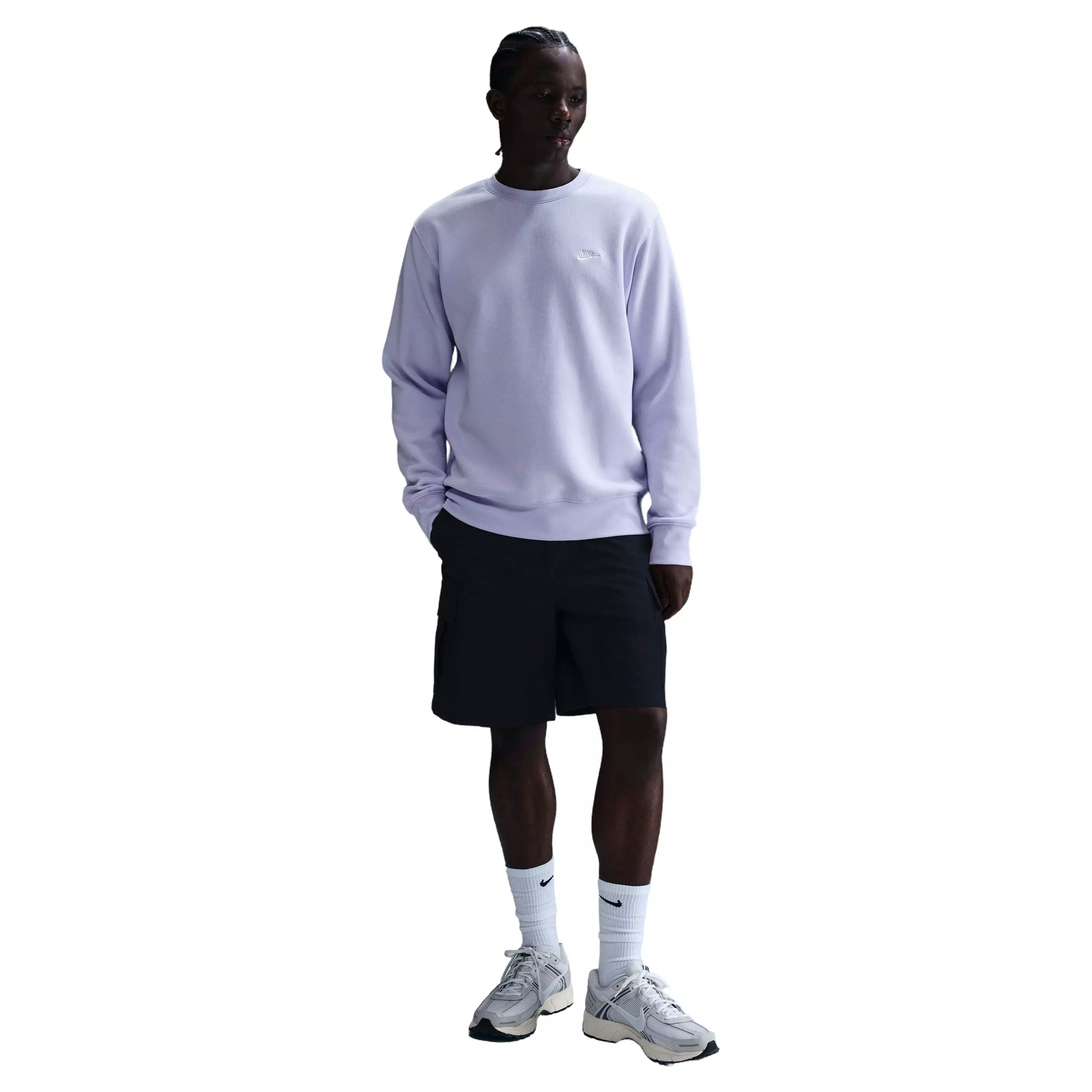 Nike Men's Club Brushed Fleece Crewneck Sweatshirt - PURPLE