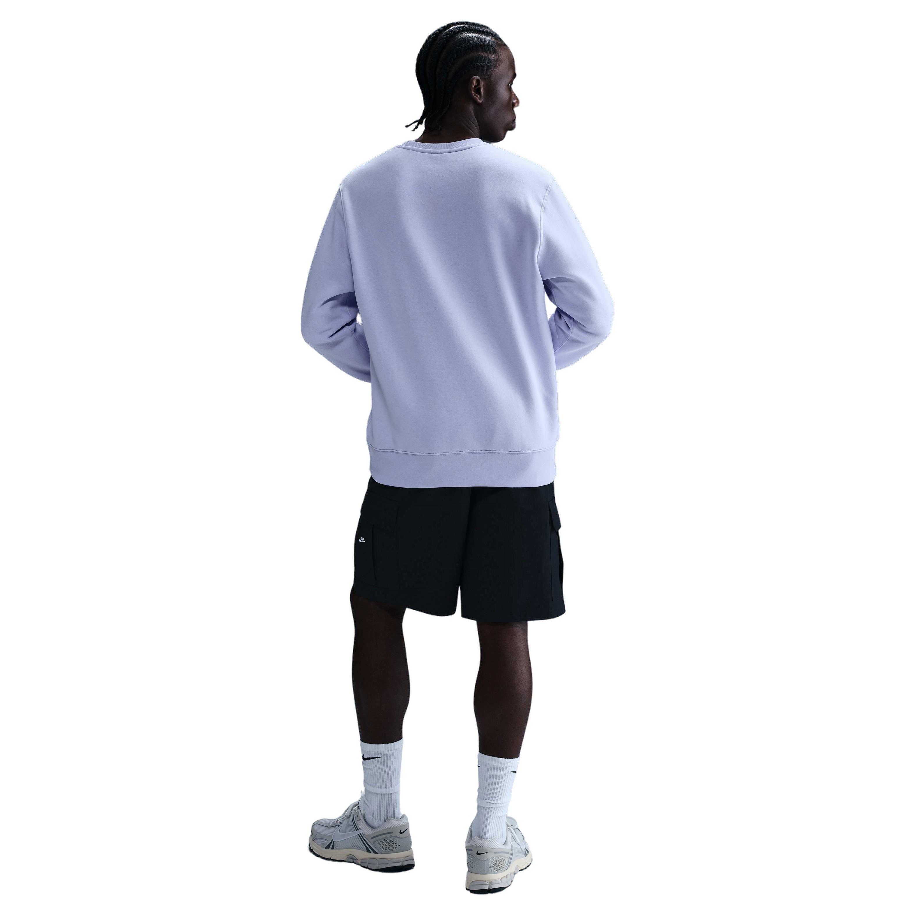 Nike Men's Club Brushed Fleece Crewneck Sweatshirt - PURPLE Thumbnail View 5