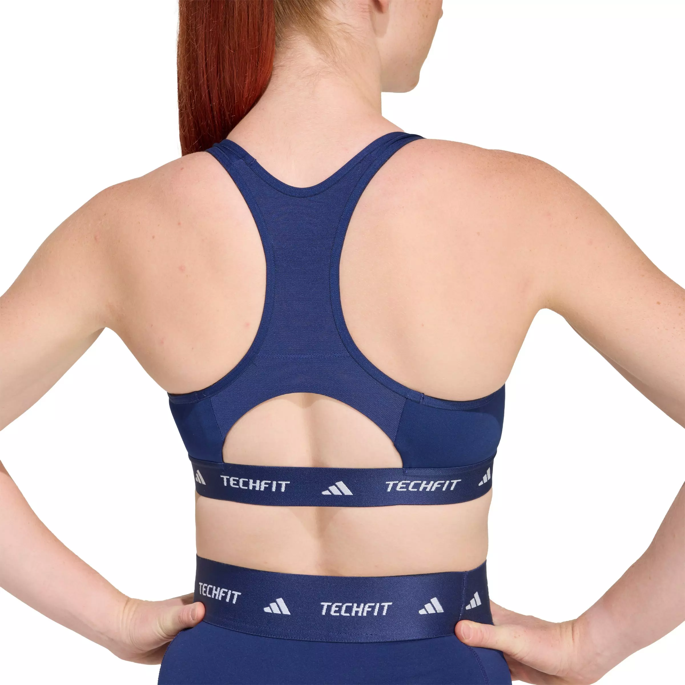 adidas Women's Medium Support TECHFIT Bra - Dark Blue - DK BLUE