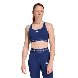 adidas Women's Medium Support TECHFIT Bra-Dark Blue