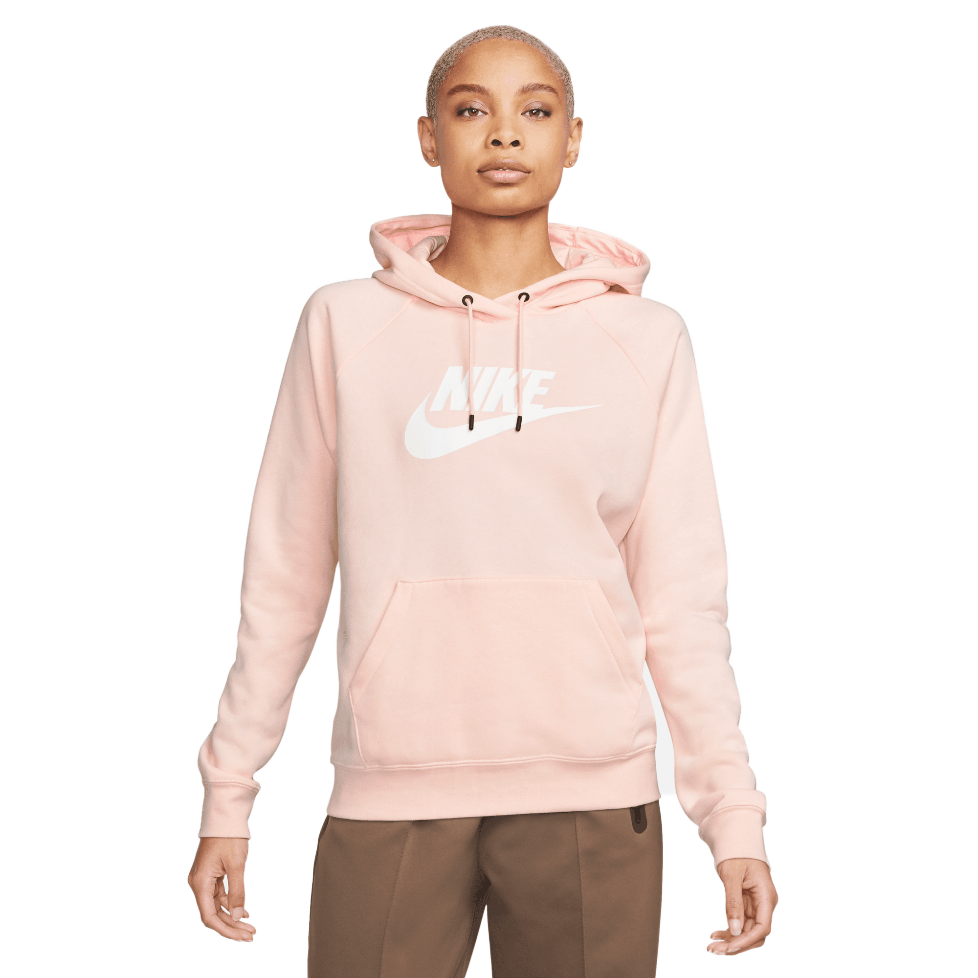 Pink nike swoosh sweatshirt hot sale