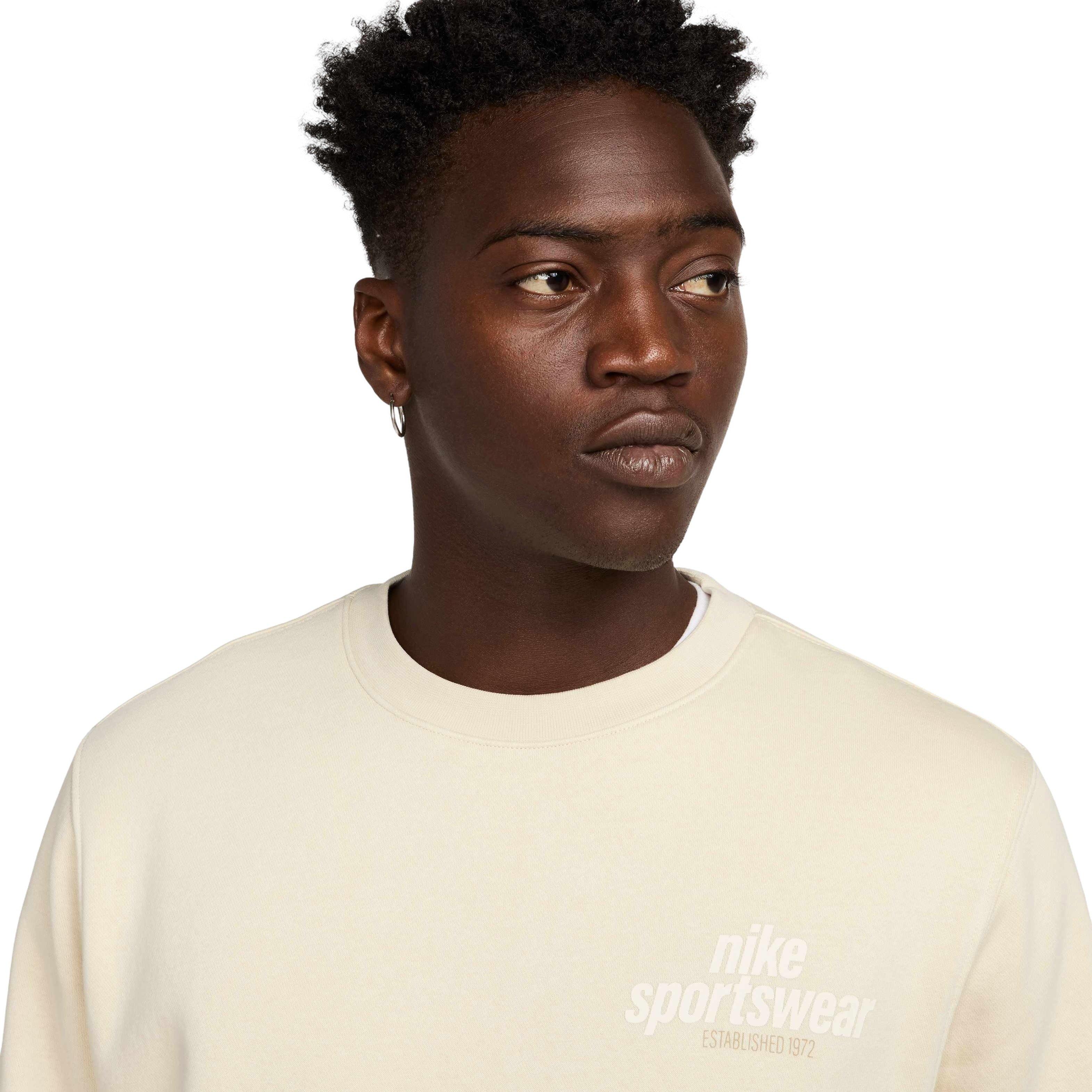 Nike Men's Club Sportswear BB Graphic Fleece Crew - LT KHAKI Thumbnail View 3