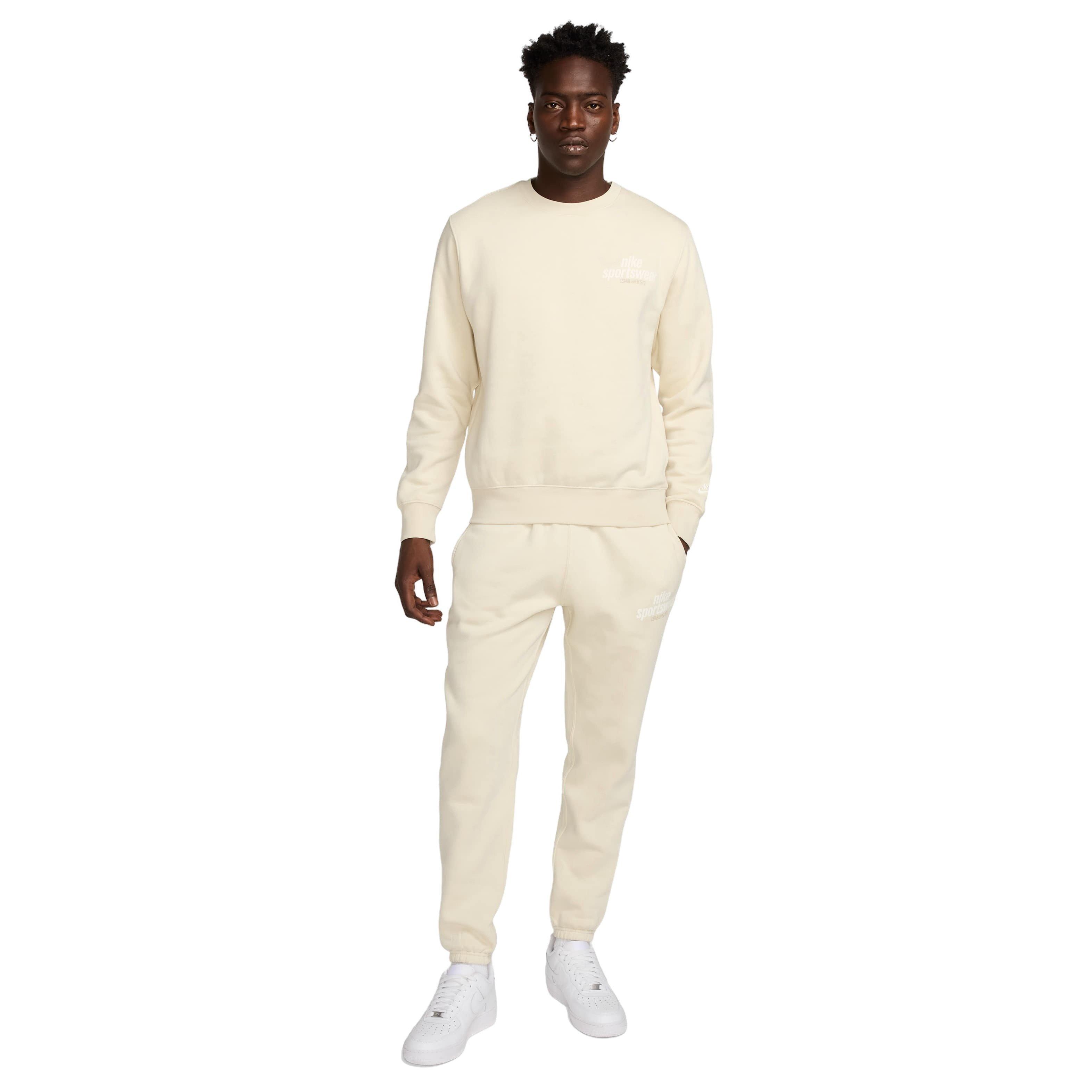 Nike Men's Club Sportswear BB Graphic Fleece Crew - LT KHAKI Thumbnail View 5