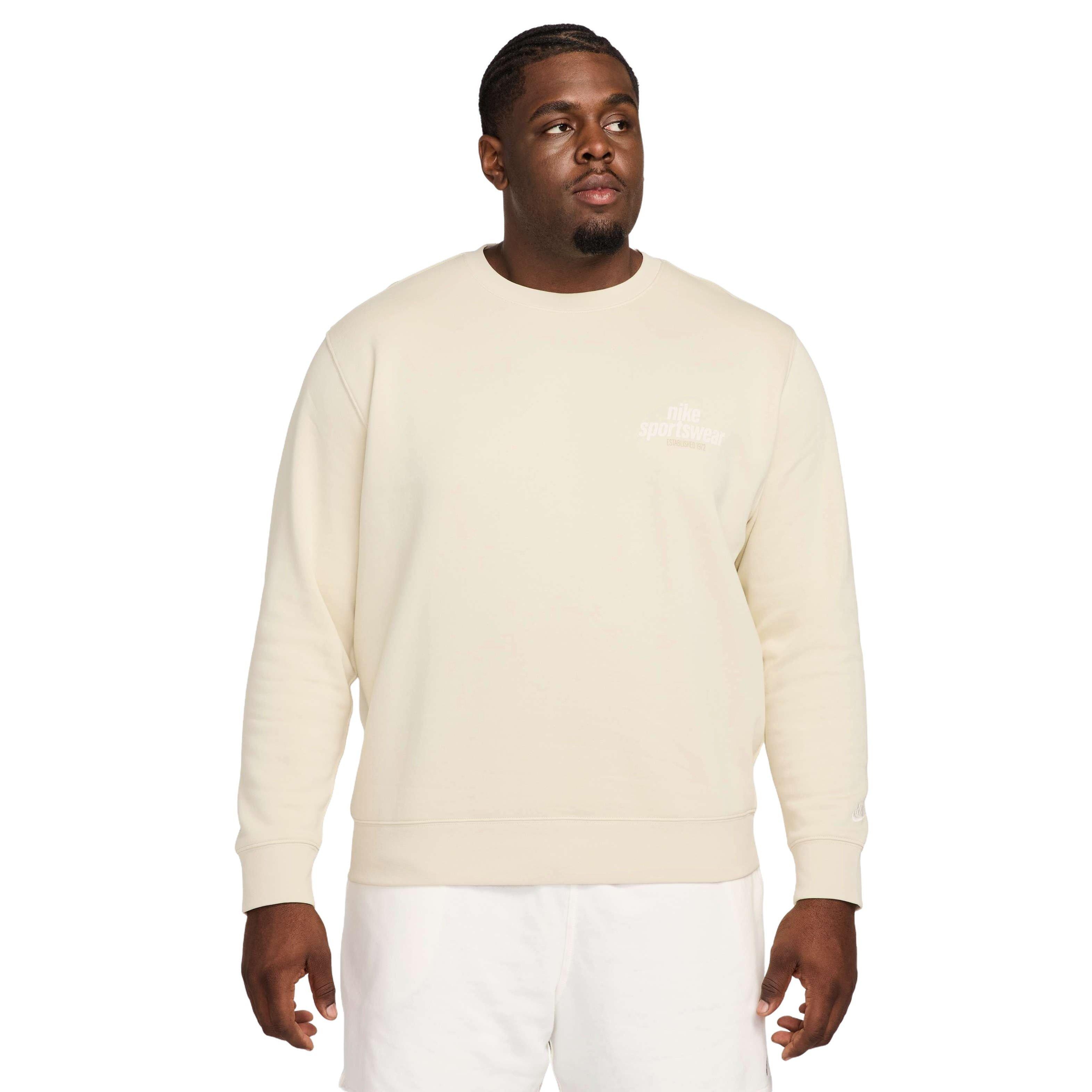 Nike Men's Club Sportswear BB Graphic Fleece Crew - LT KHAKI Thumbnail View 6