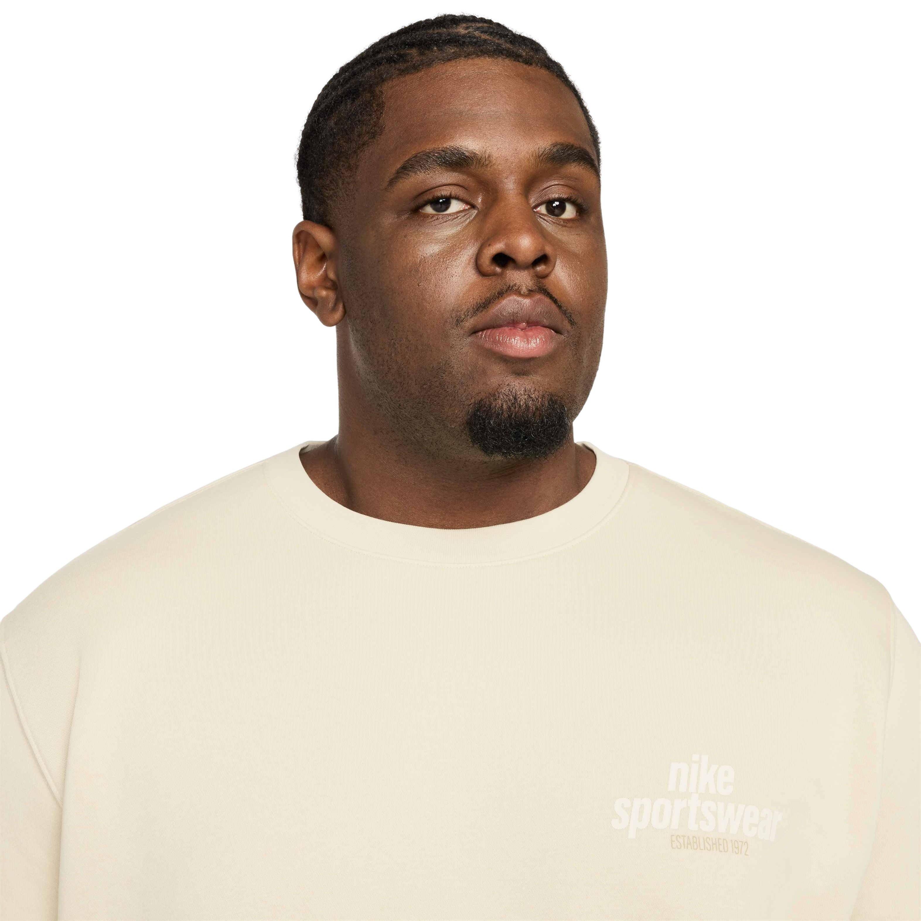 Nike Men's Club Sportswear BB Graphic Fleece Crew - LT KHAKI Thumbnail View 8