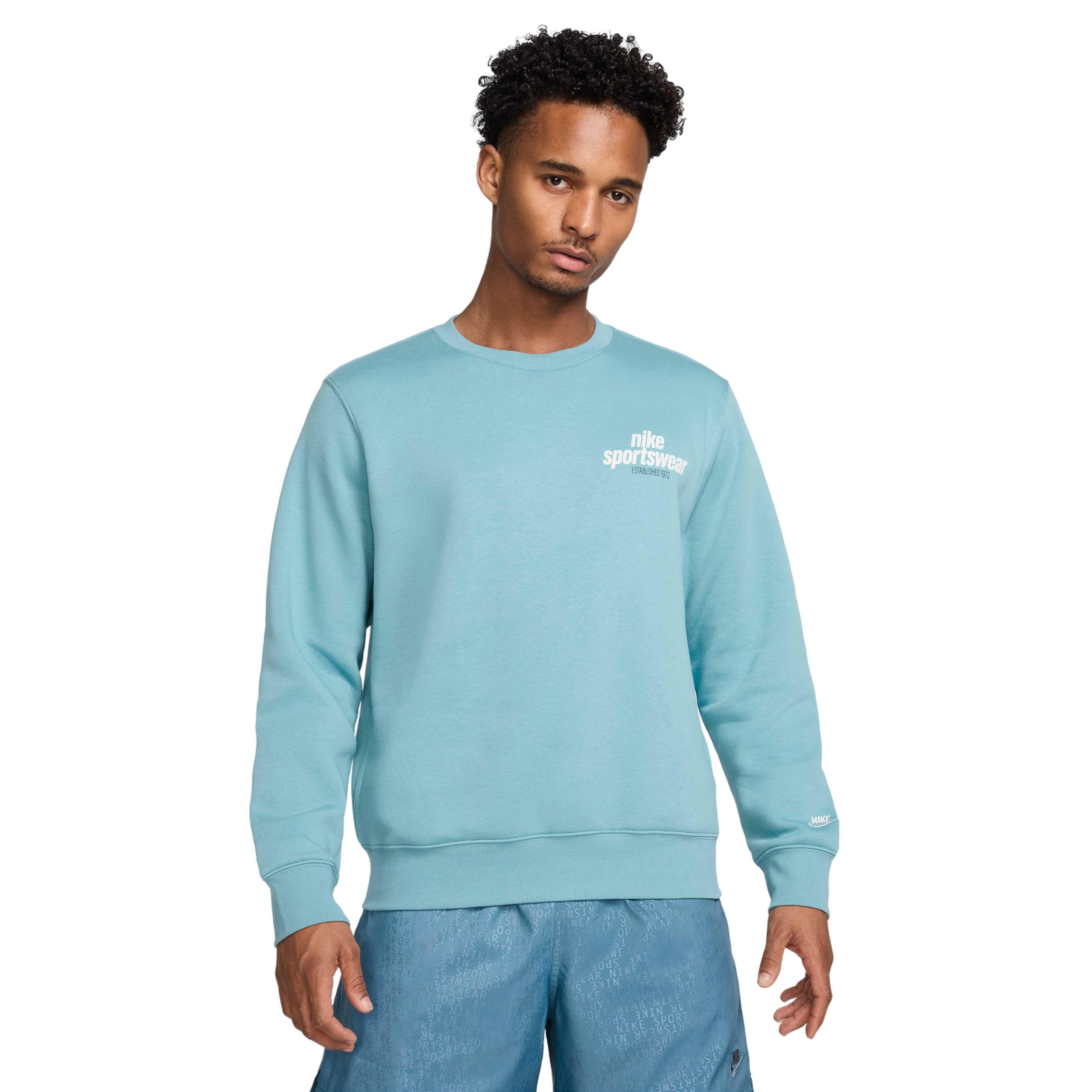 Nike Men's Club Sportswear BB Graphic Fleece Crew - TURQUOISE  Thumbnail View 1