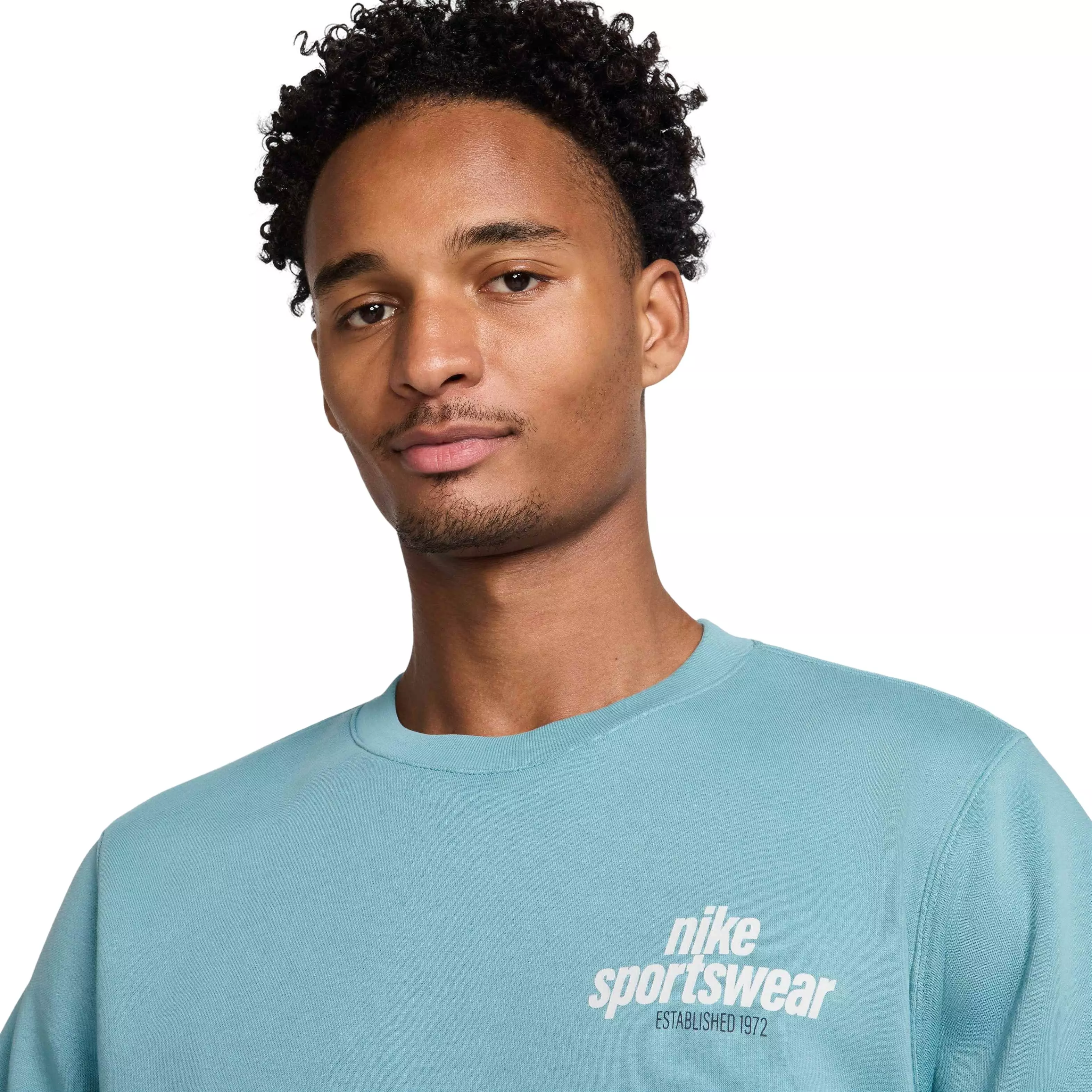 Nike Men's Club Sportswear BB Graphic Fleece Crew - TURQUOISE 