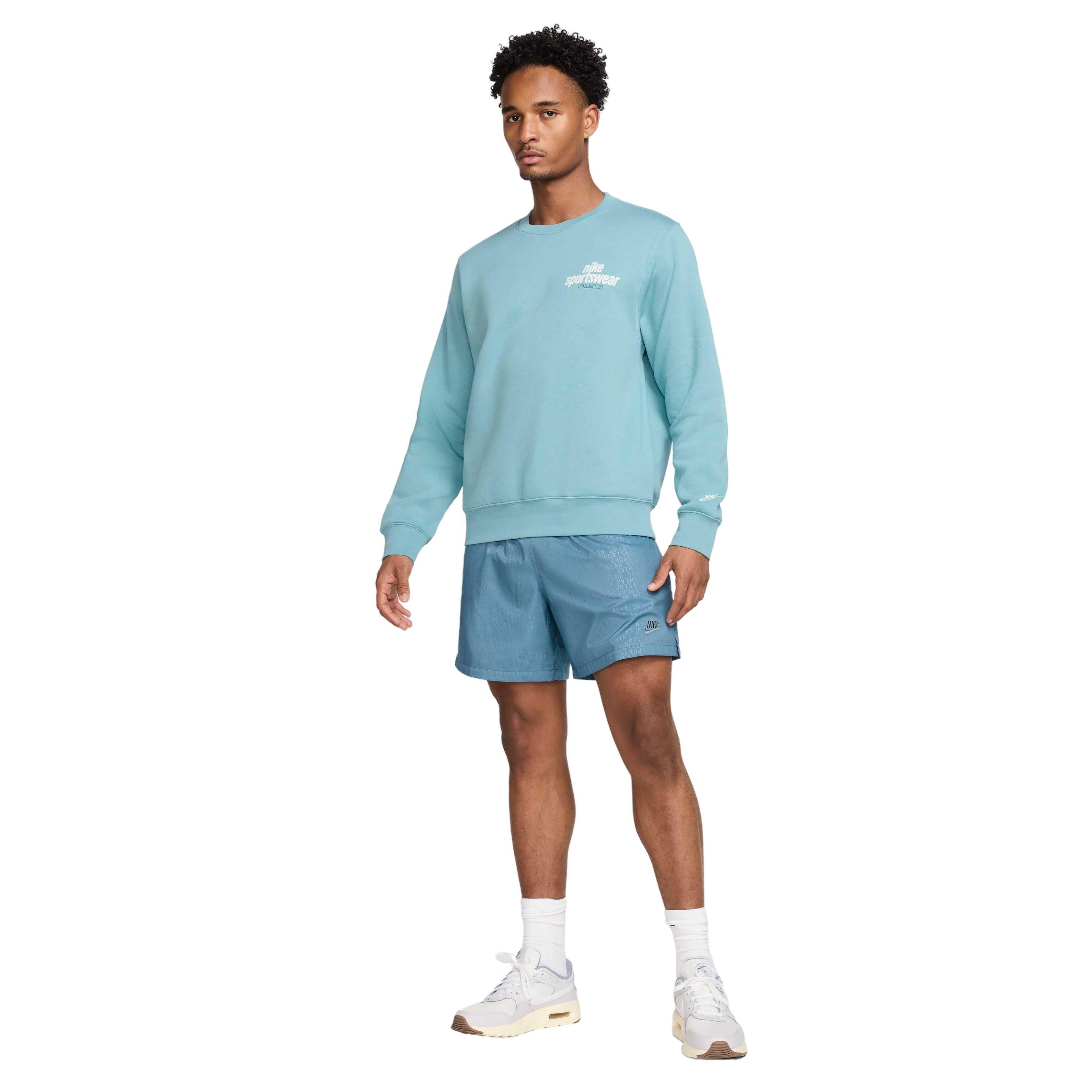 Nike Men's Club Sportswear BB Graphic Fleece Crew - TURQUOISE  Thumbnail View 6