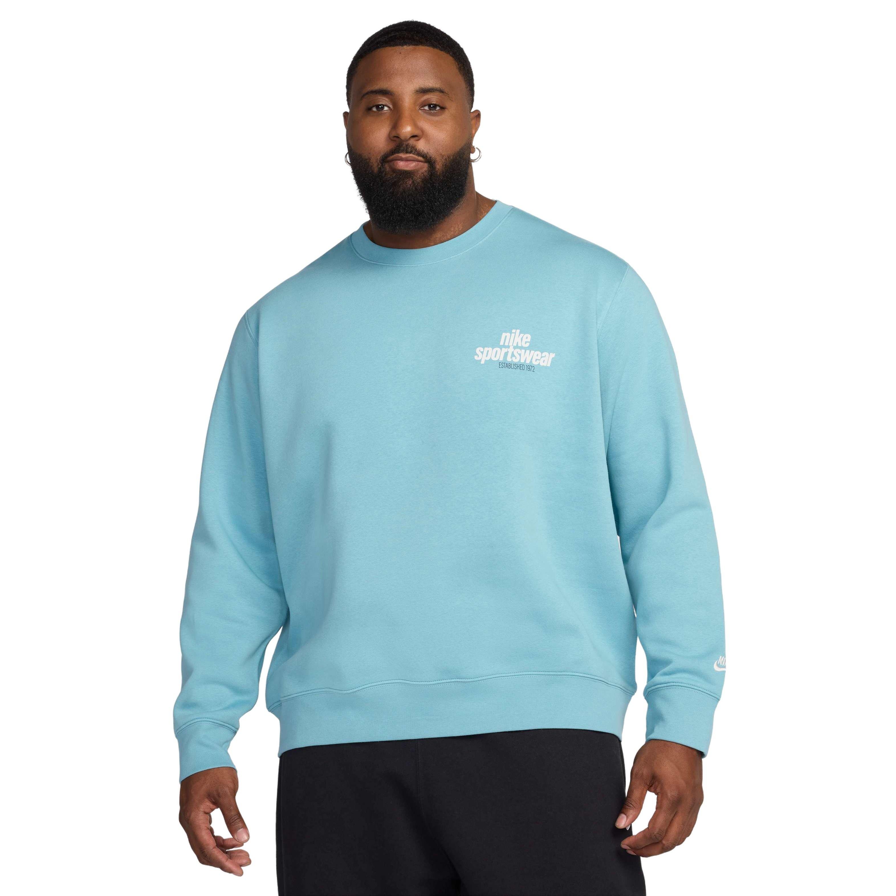 Nike Men's Club Sportswear BB Graphic Fleece Crew - TURQUOISE  Thumbnail View 7