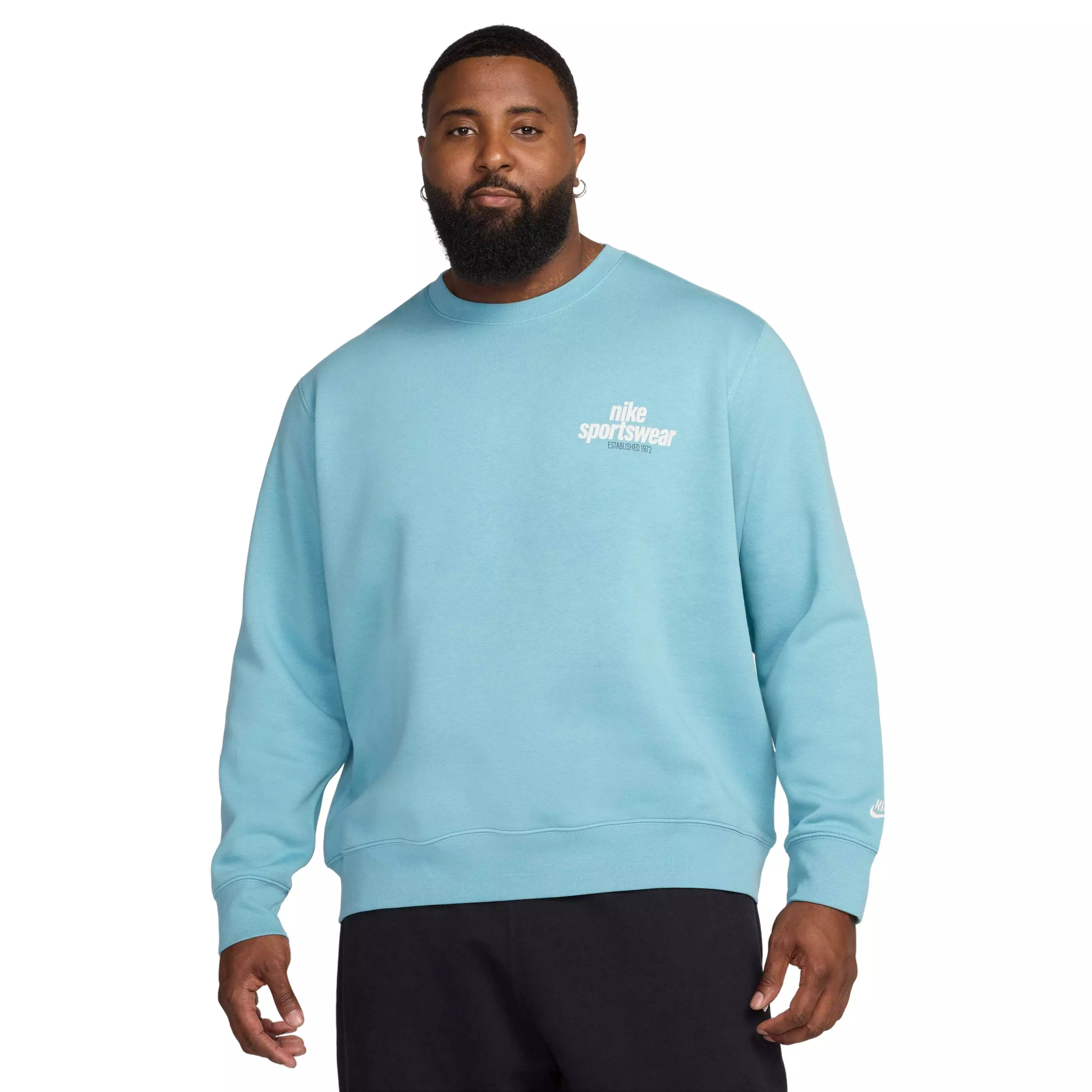 Nike Men's Club Sportswear BB Graphic Fleece Crew - TURQUOISE 