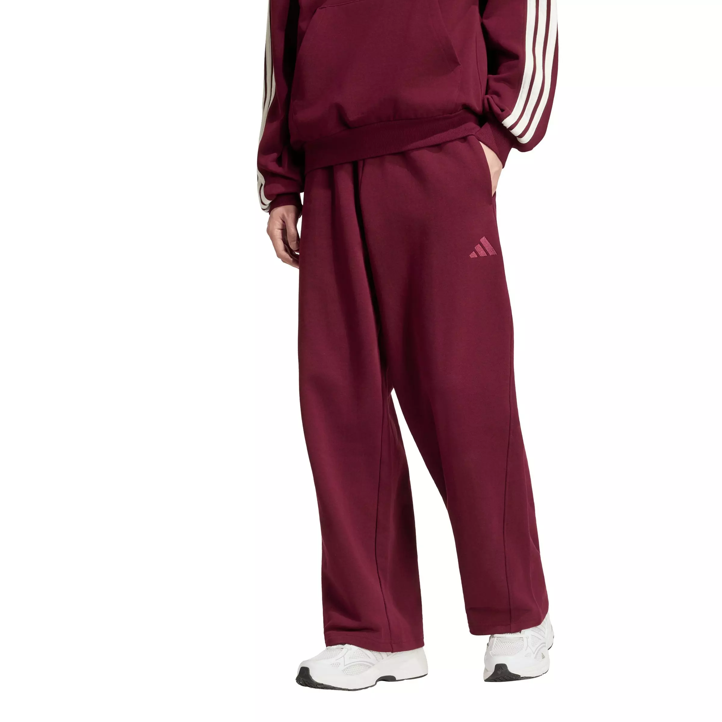 adidas Men's KIT Small Logo Wide Joggers - Maroon - MAROON