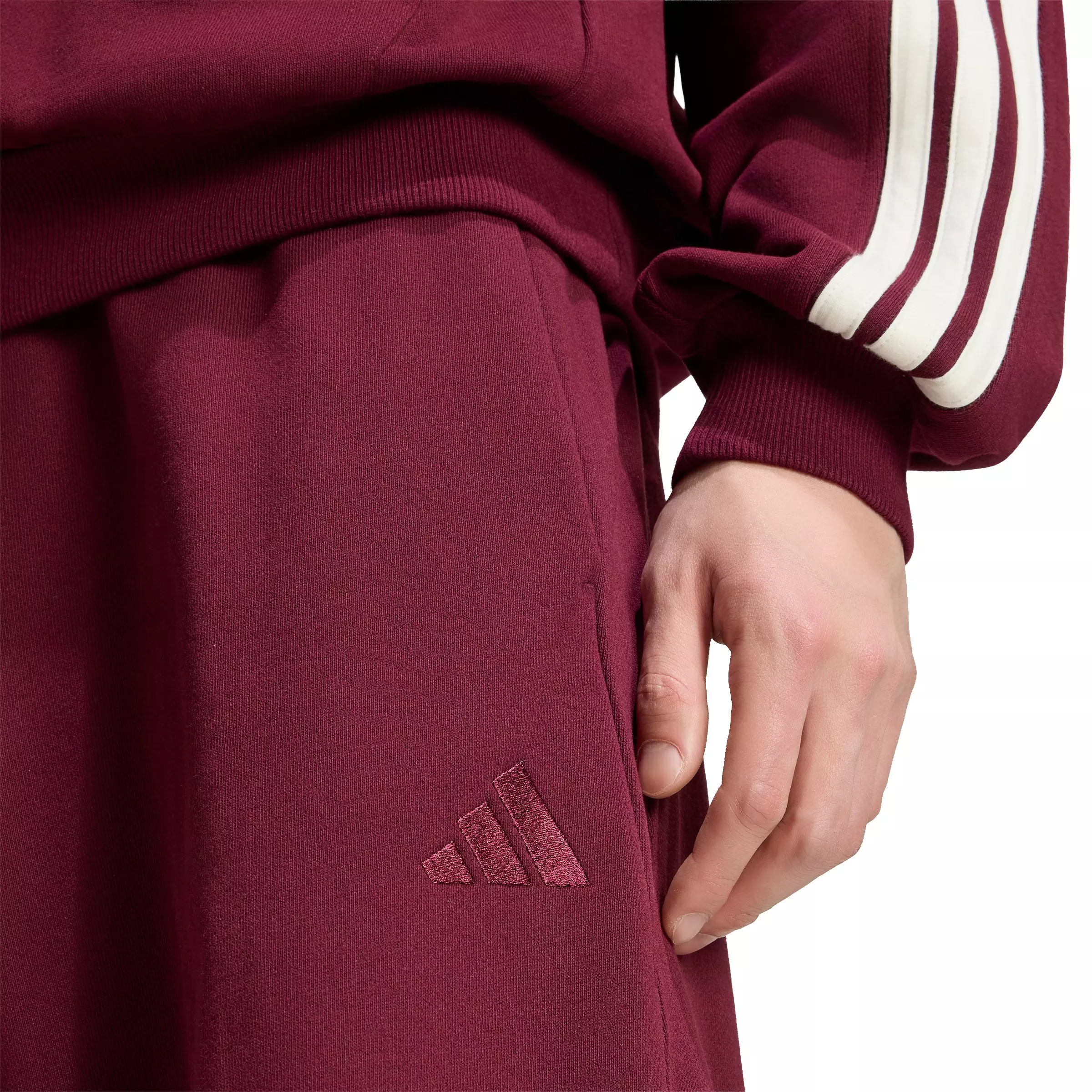 adidas Men's KIT Small Logo Wide Joggers - Maroon - MAROON