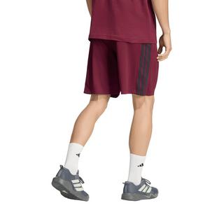 adidas Men's Workout Essentials Base 3-Stripes 9in Pique Short - Maroon - MAROON