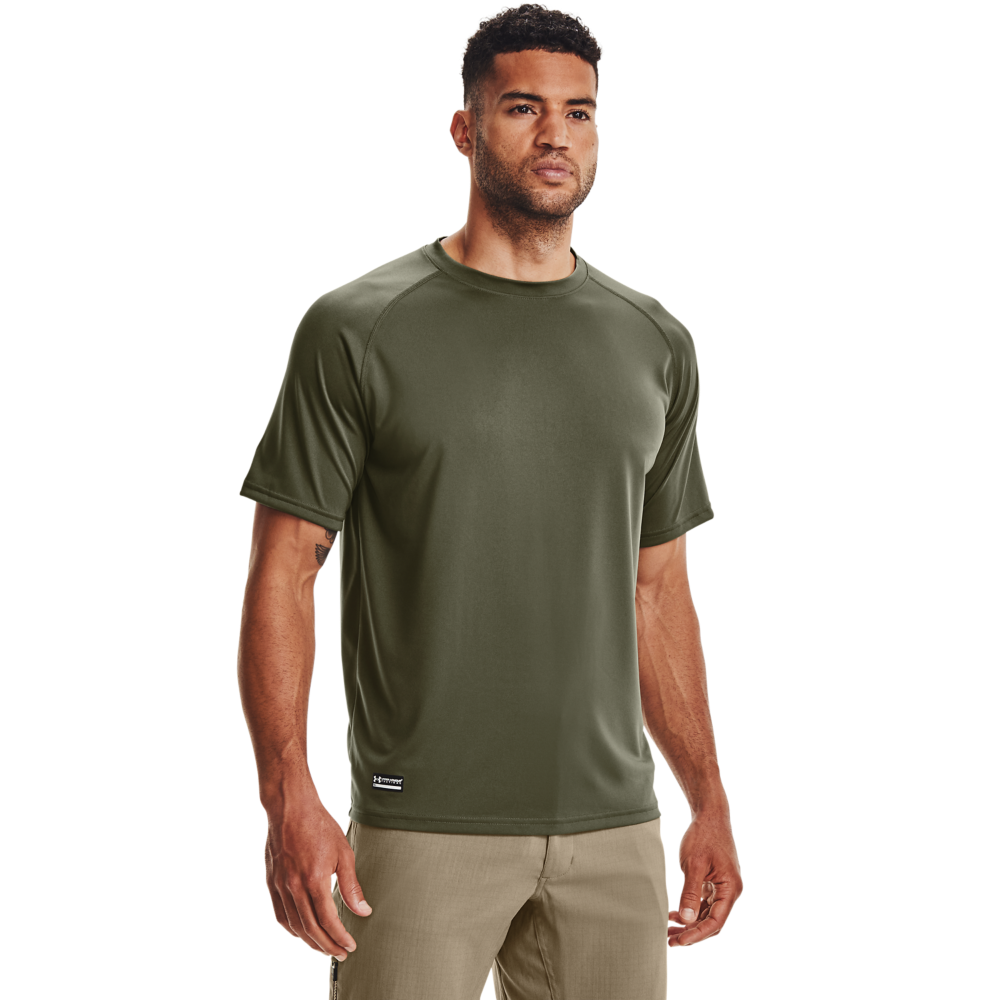 Under Armour Men's Tactical Tech Short Sleeve Shirt - GREEN Thumbnail View 1