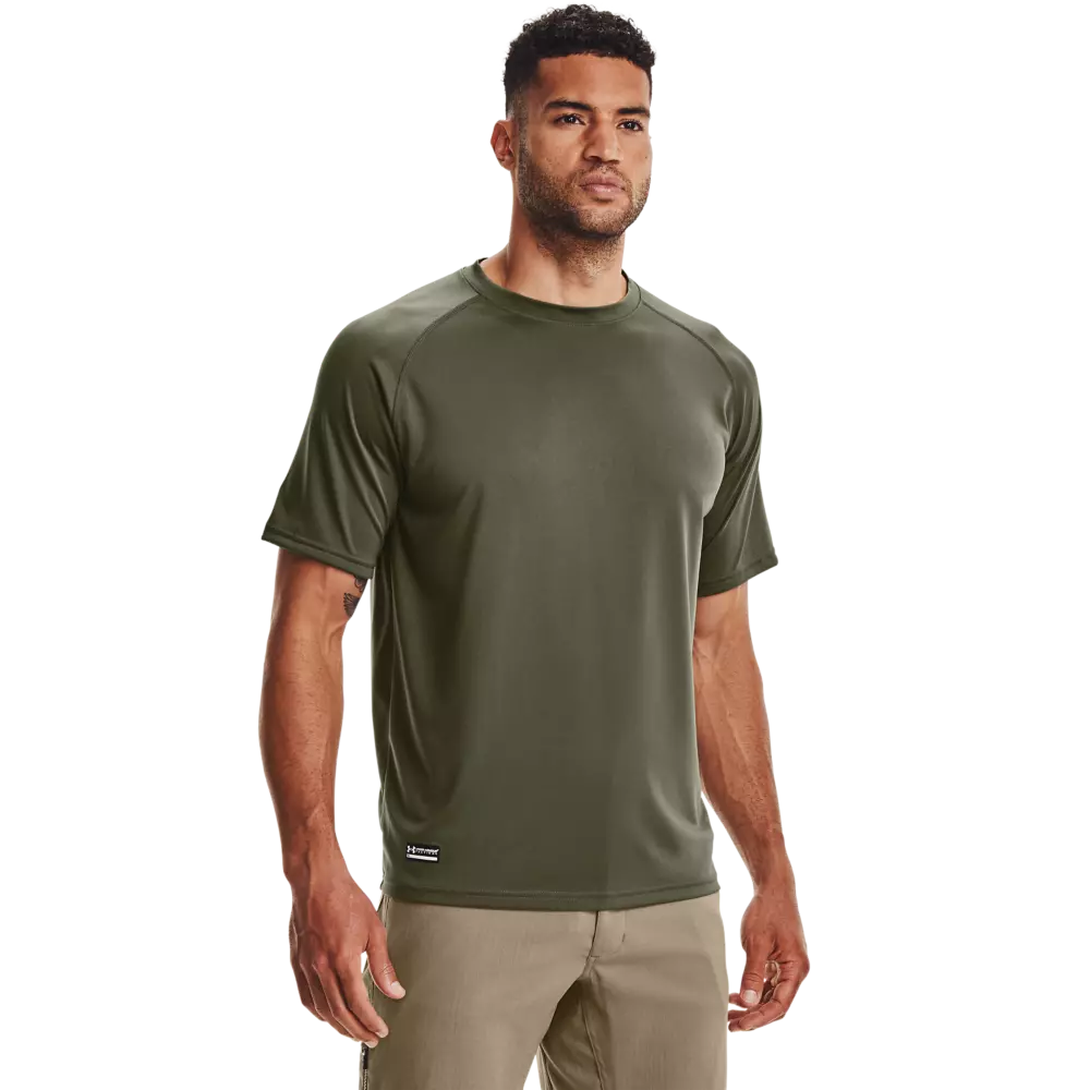 Under Armour Men's Olive Drab Green Tactical Ultra-Light UA Tech S/S Shirt  - XL