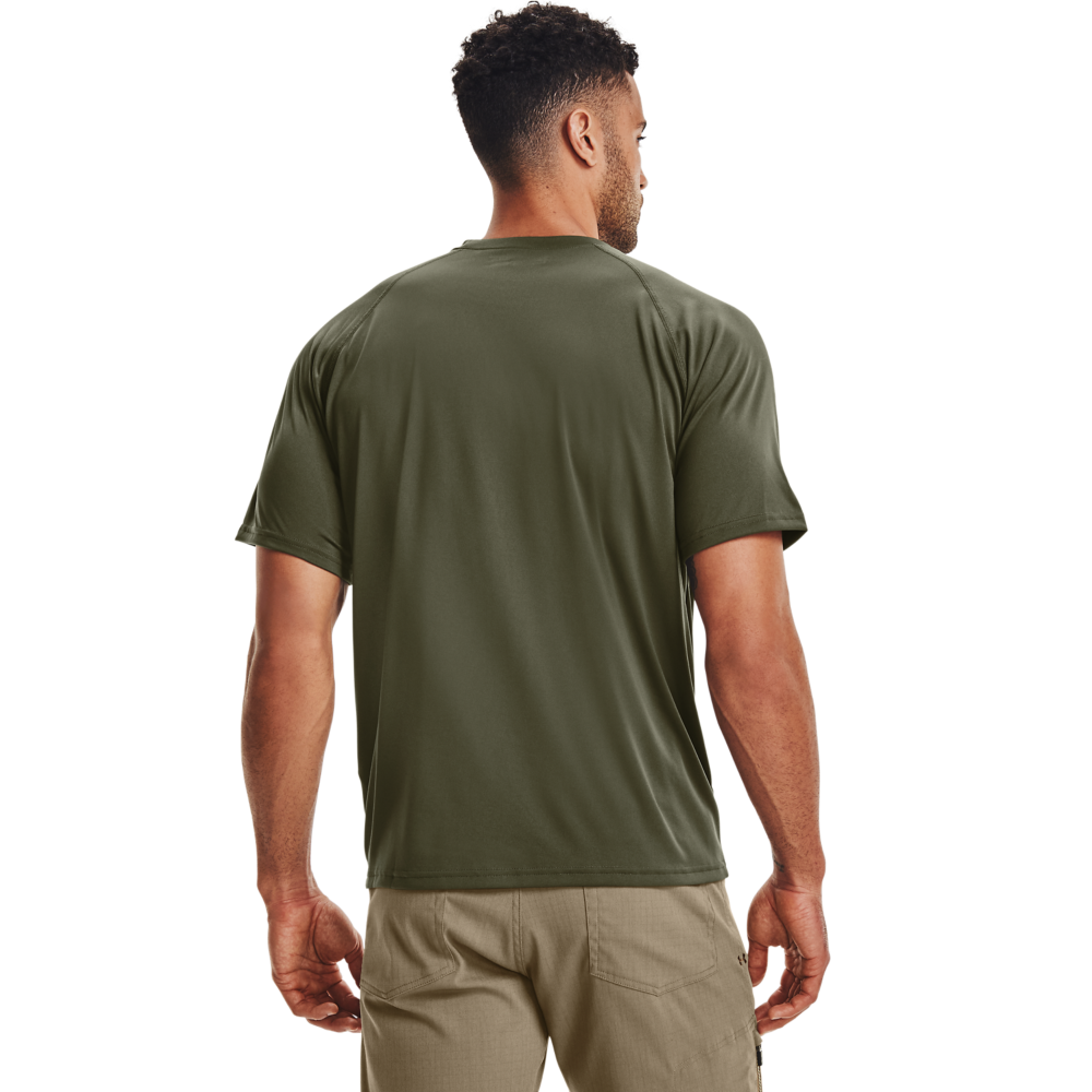 Under Armour Men's Tactical Tech Short Sleeve Shirt - GREEN Thumbnail View 2