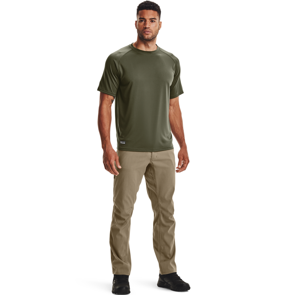 Under Armour Men's Tactical Tech Short Sleeve Shirt - GREEN Thumbnail View 4