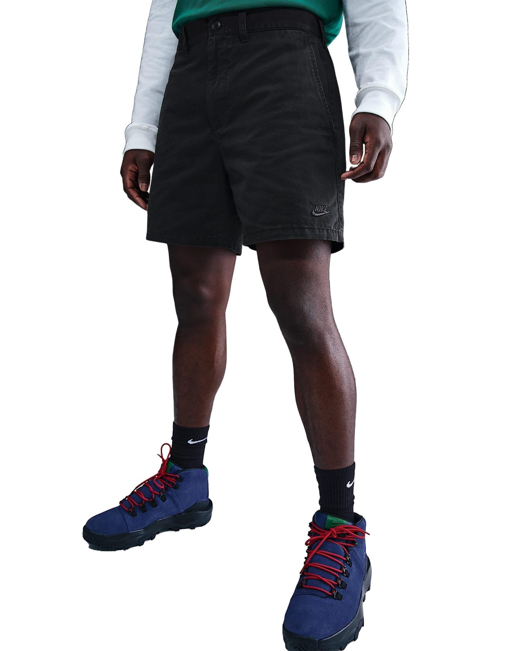 Nike Men's Club Washed Chino Shorts - BLACK Thumbnail View 3