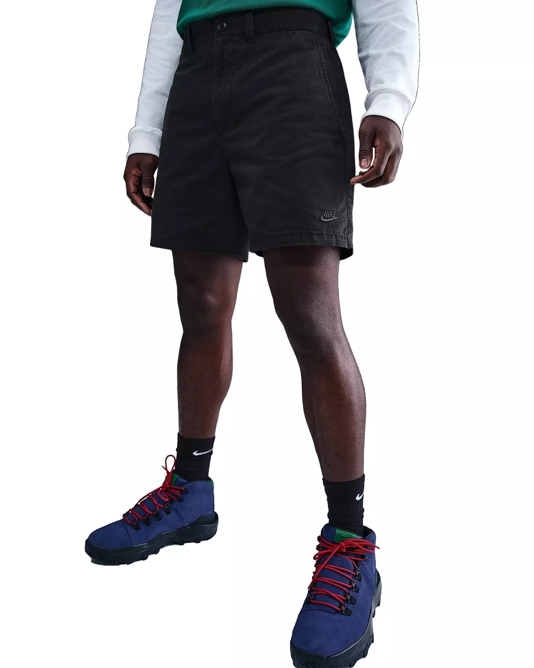 Nike Men's Club Washed Chino Shorts - BLACK