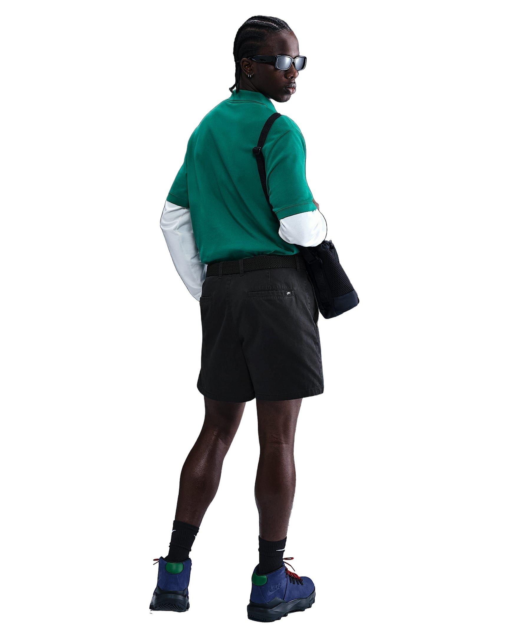 Nike Men's Club Washed Chino Shorts - BLACK Thumbnail View 5