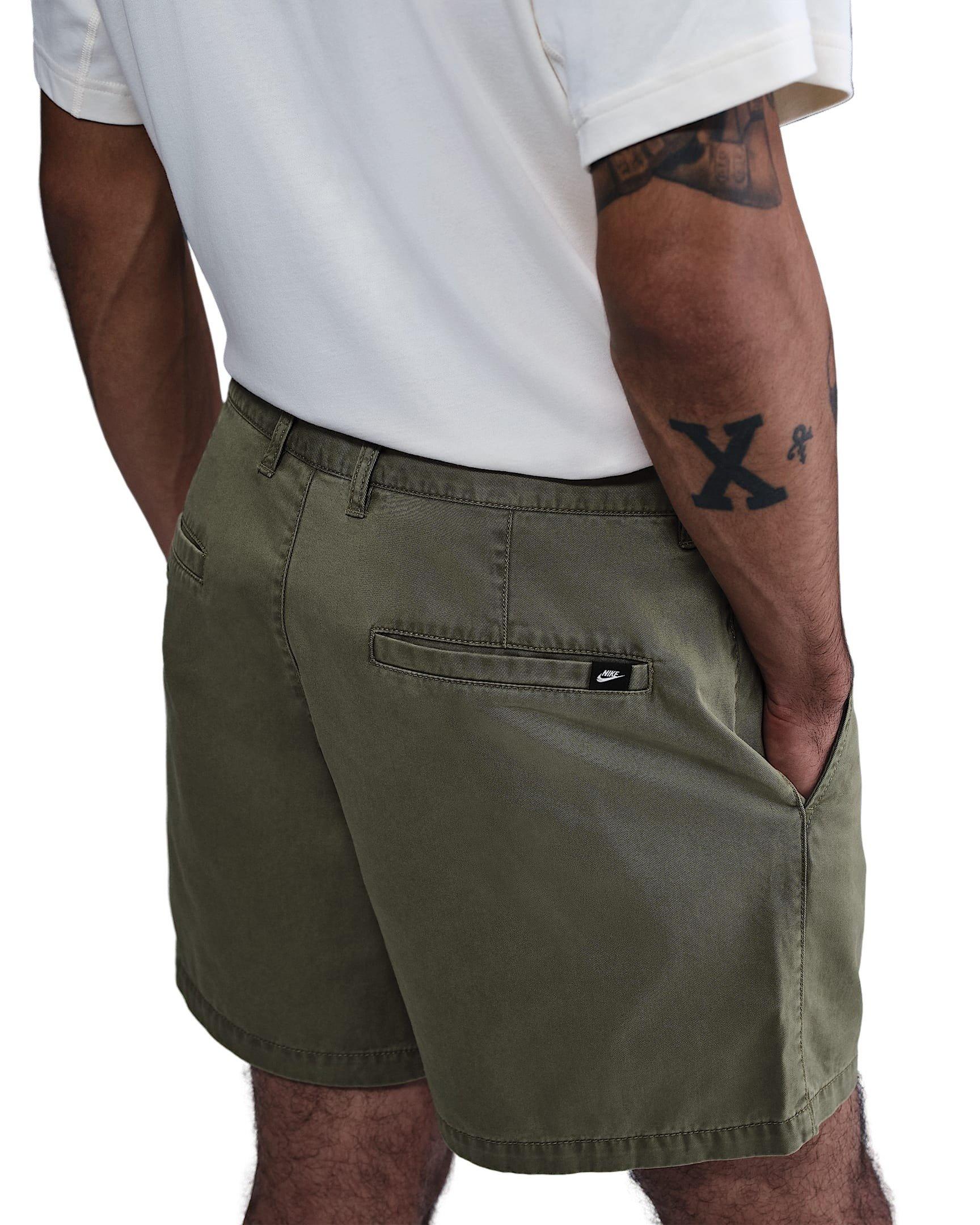 Nike Men's Club Washed Chino Shorts - OLIVE Thumbnail View 2