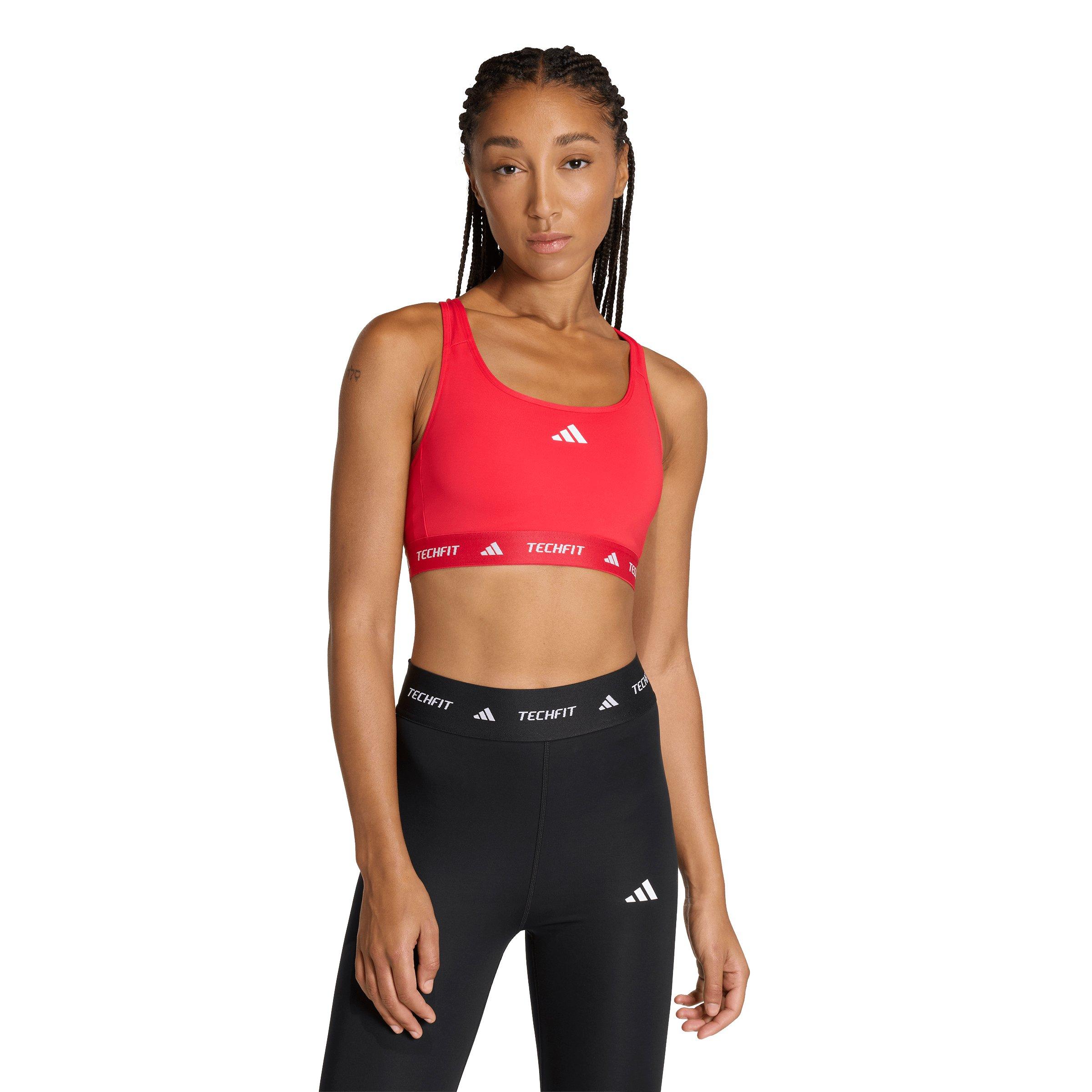 adidas Women's Medium Support TECHFIT Bra-Red