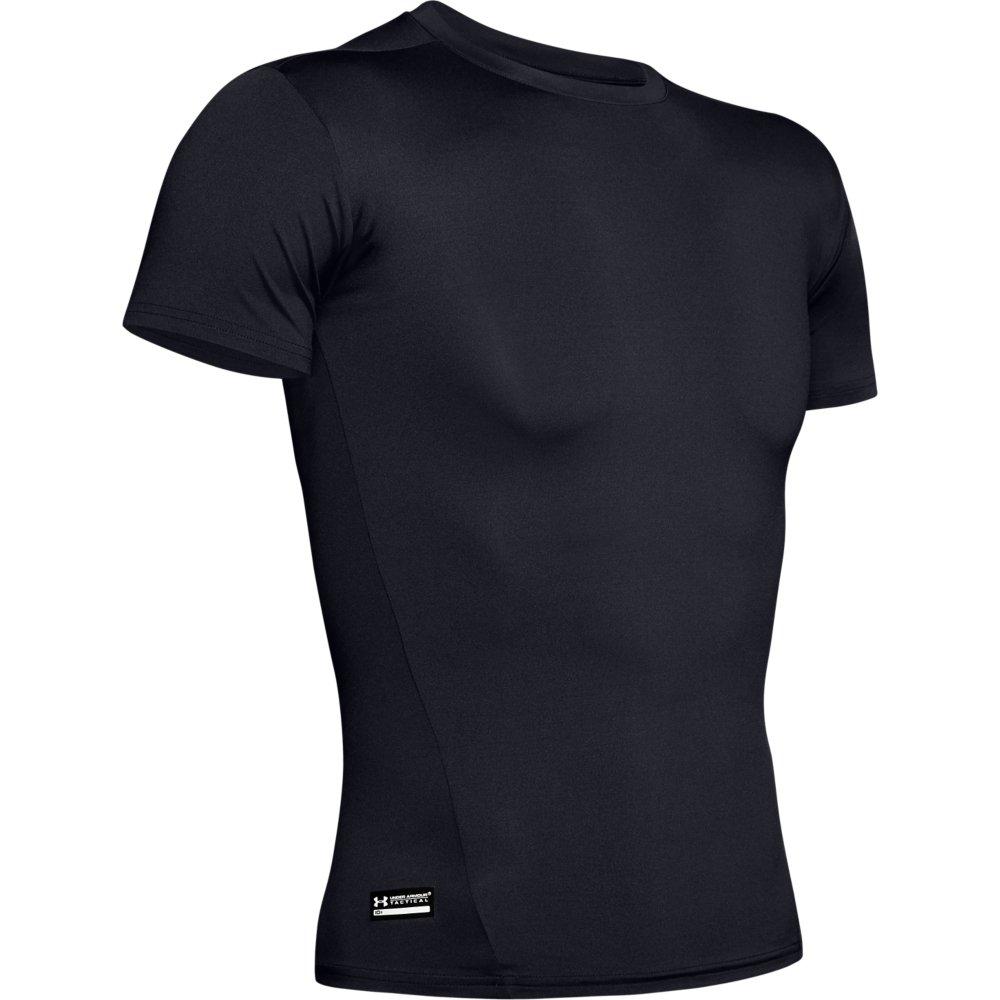 Under Armour Men's Tactical HeatGear Compression Short Sleeve Shirt - BLACK Thumbnail View 4