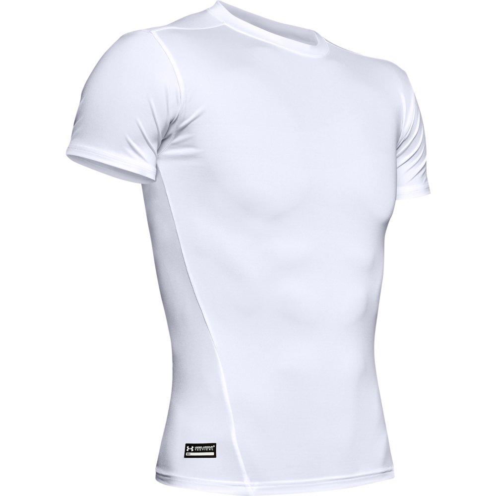 Under Armour Men's Tactical HeatGear Compression Short Sleeve Shirt - WHITE Thumbnail View 4