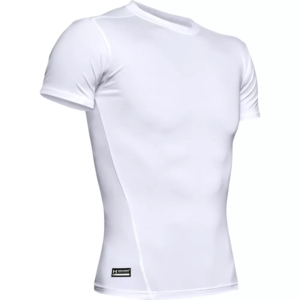 Under Armour Men's Tactical HeatGear Compression Short Sleeve Shirt - WHITE