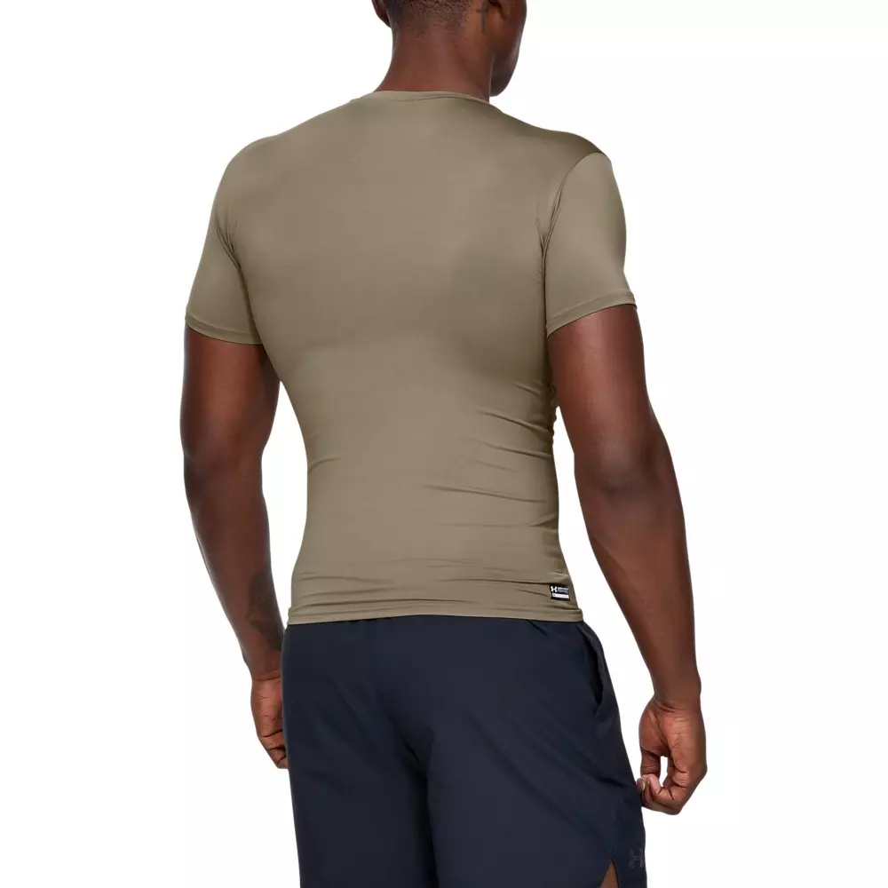 Under Armour Men's Tactical HeatGear Compression Short Sleeve Shirt - TAN