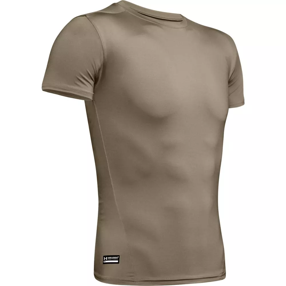 Under Armour Men's Tactical HeatGear Compression Short Sleeve Shirt - TAN